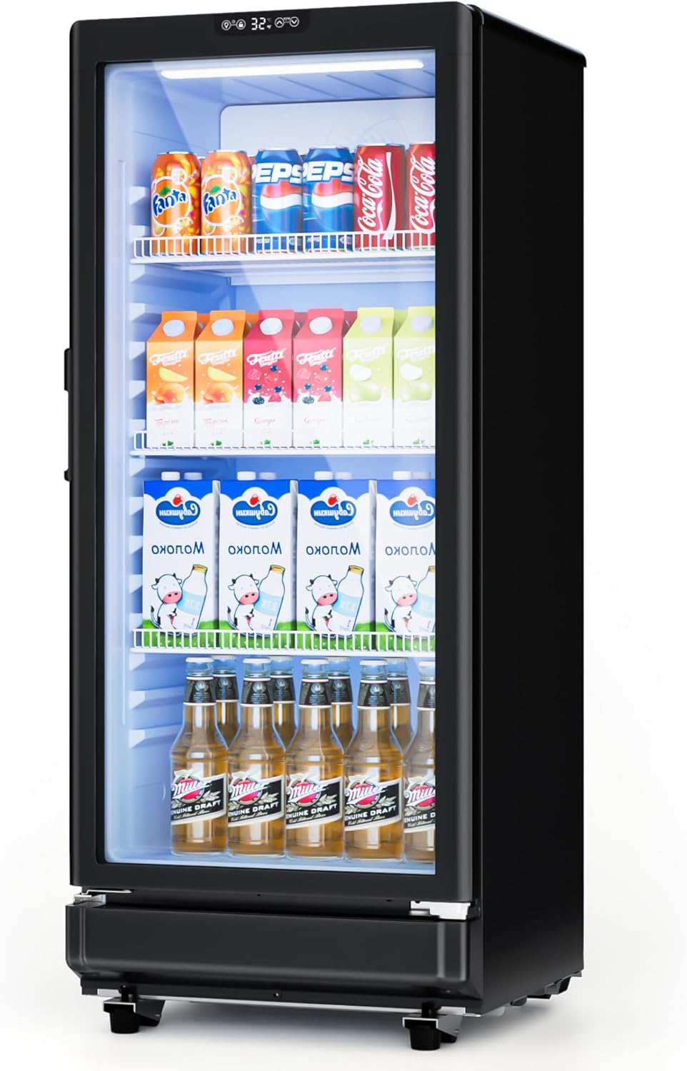 6 Cu.Ft Commercial Display Refrigerator with Glass Door & Lock