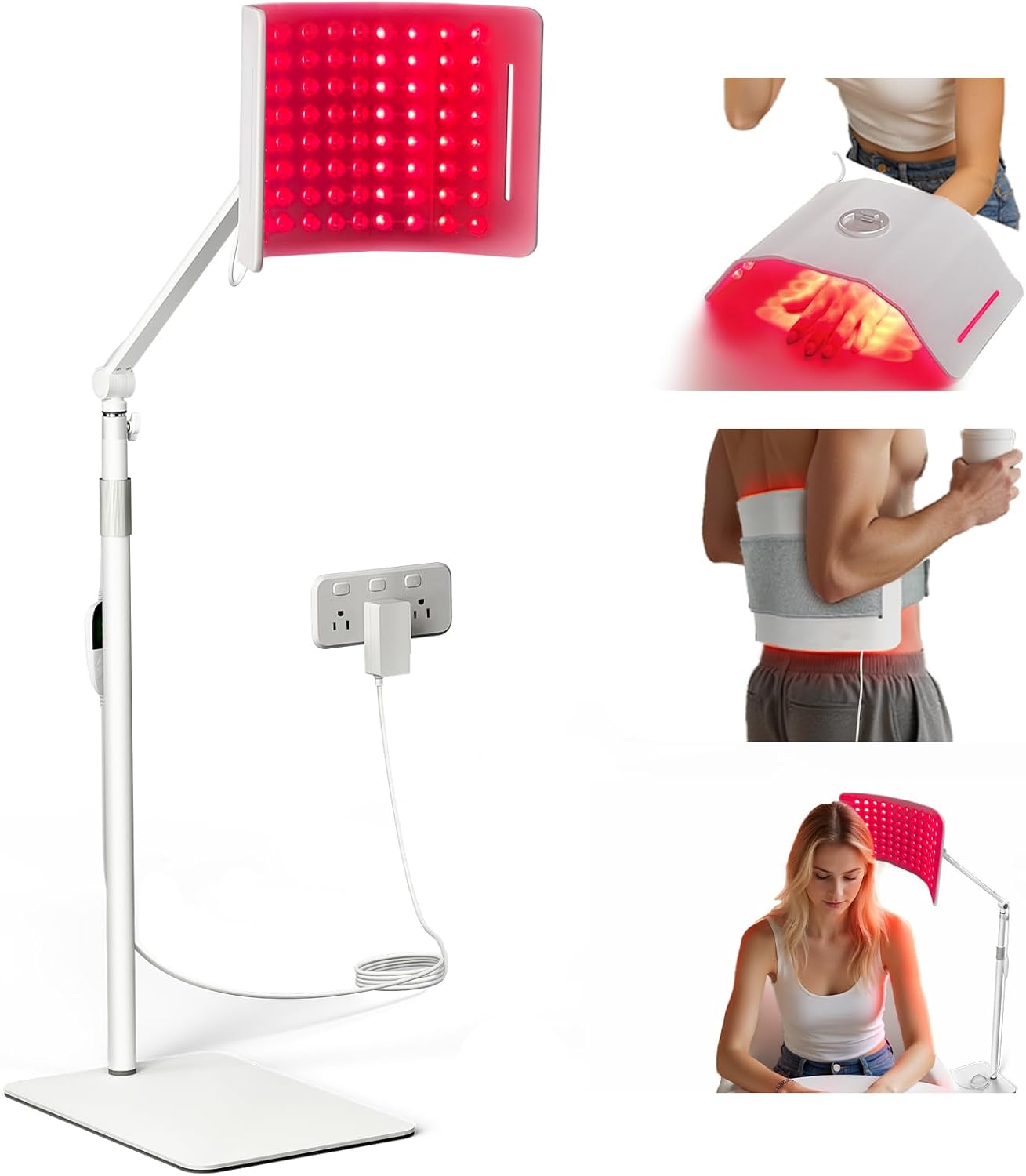Red Light Therapy Device, 96 LEDs, Dual Wave, Face & Body