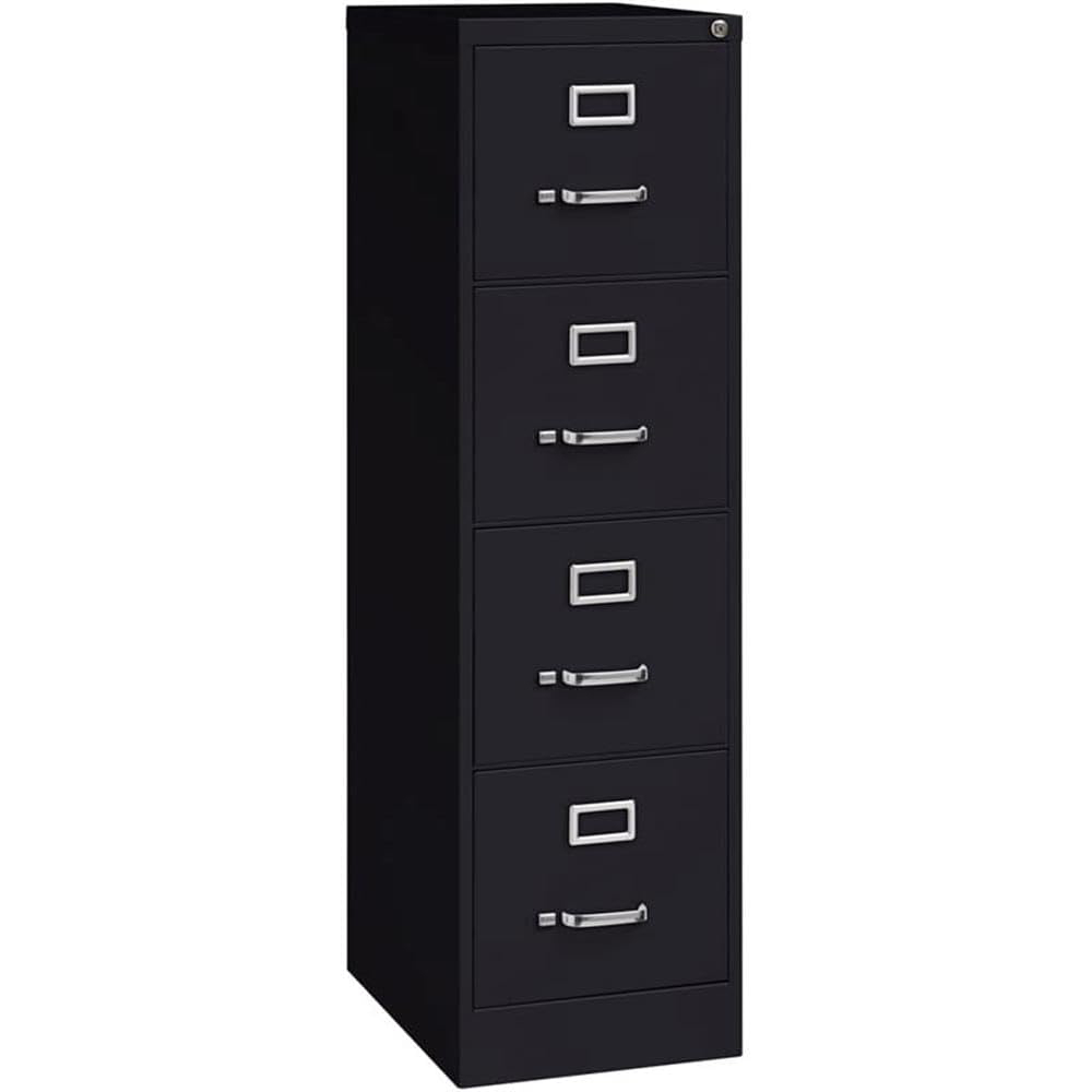 Scranton & Co 4-Drawer Metal File Cabinet, Locking, Black