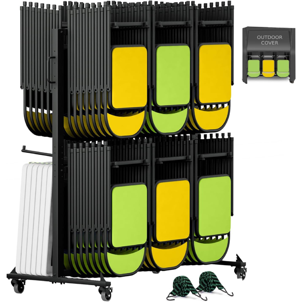 Folding Chair Rack Dolly, Holds 84 Chairs or 12 Tables, 800 LBS