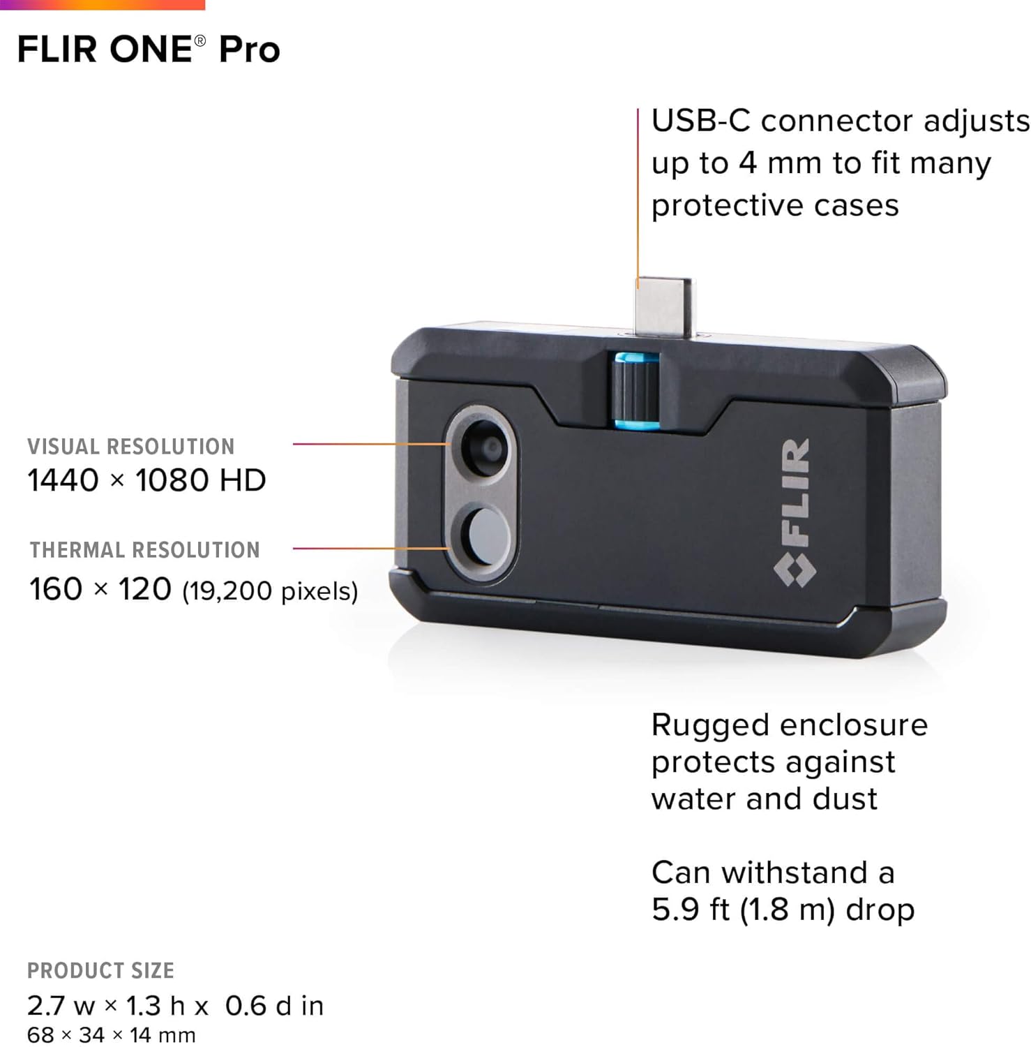 FLIR ONE Pro Thermal Camera for iOS, USB-C, 320x240