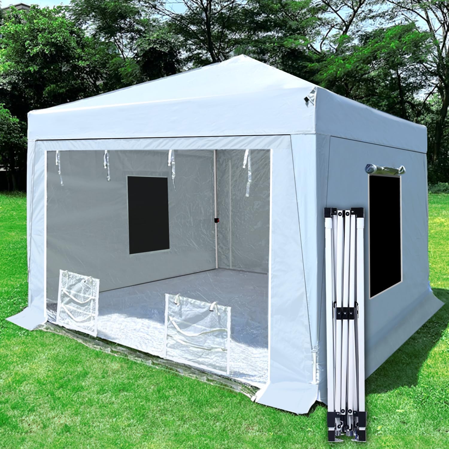 10x10x9FT Portable Waterproof Paint Booth with Air Filters, White