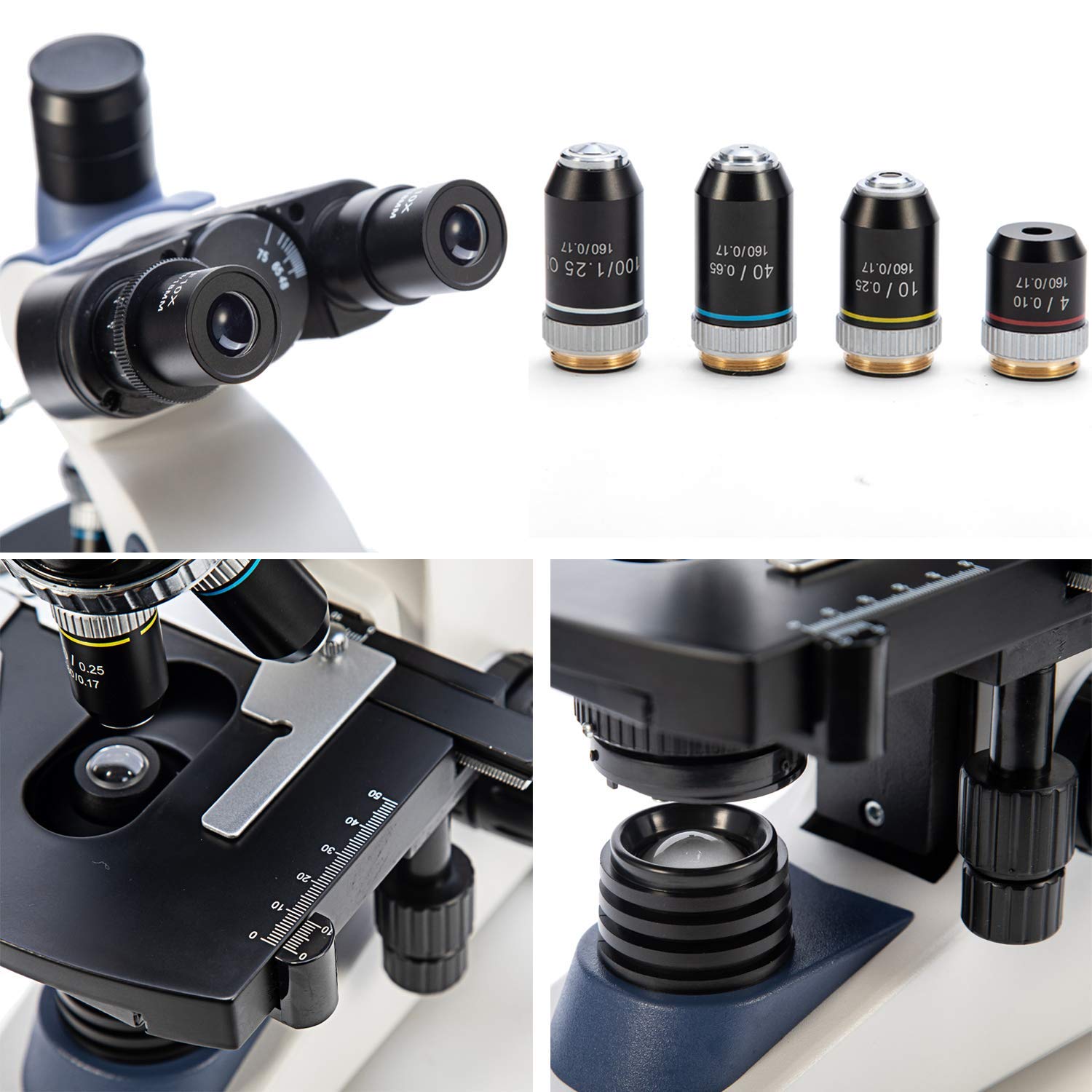 Swift SW380T Trinocular Microscope, 40X–2500X, Camera-Compatible