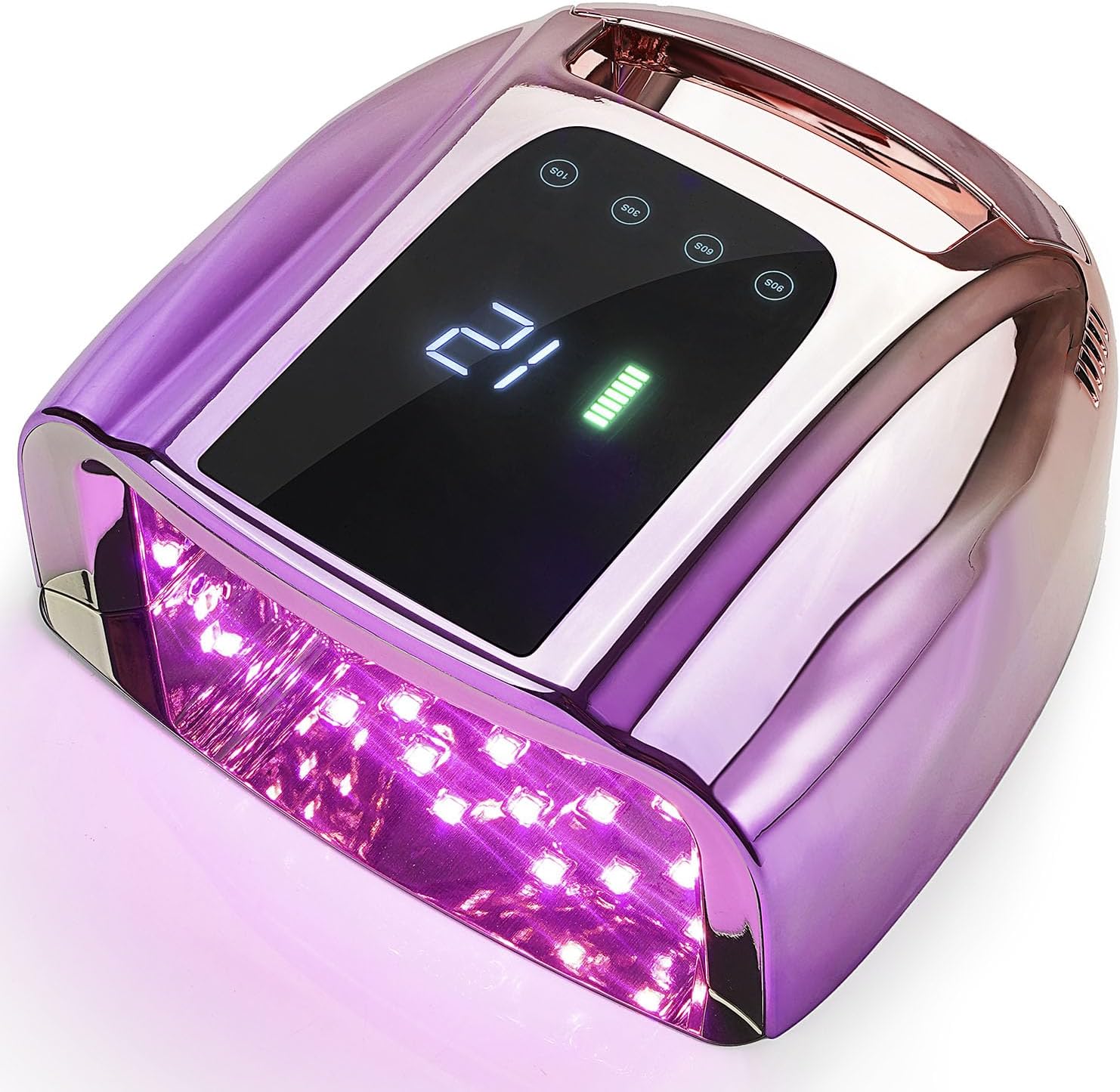 96W Rechargeable UV LED Nail Lamp, Cordless, Purple & Pink