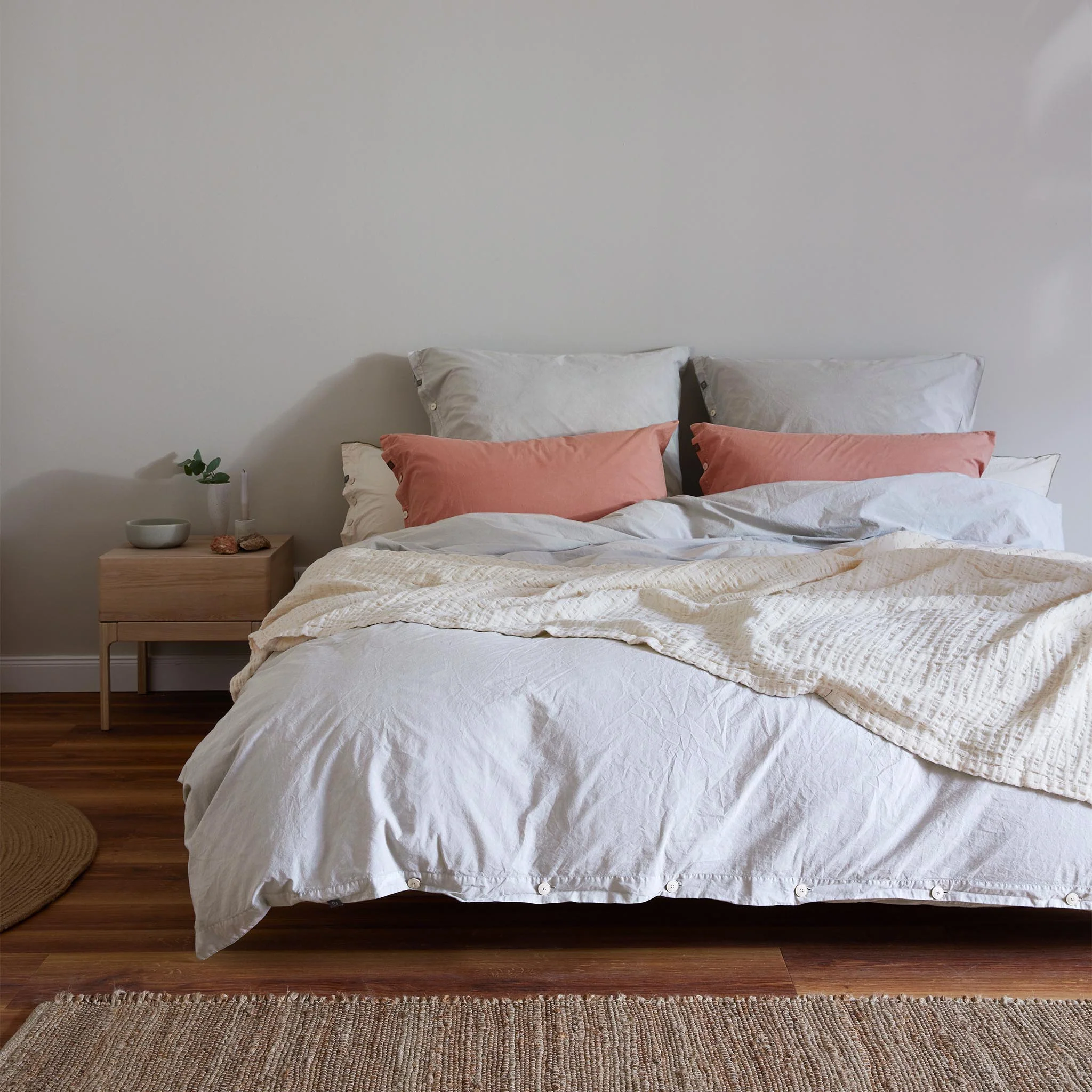 Bio-Baumwoll-Bettwsche Evora [Grau]