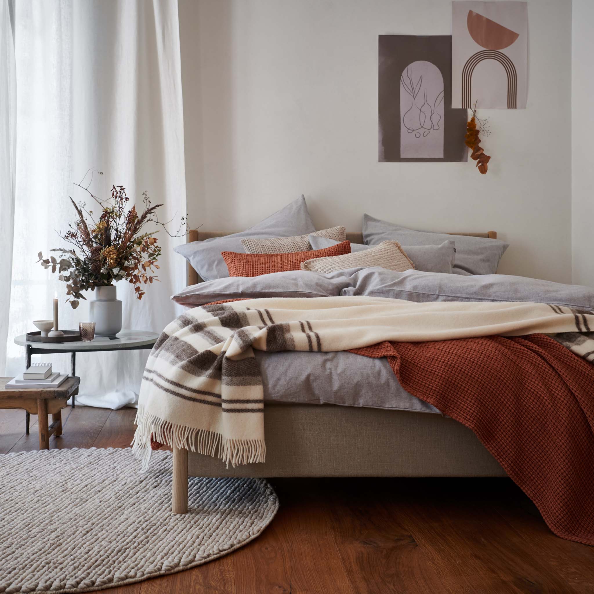 Flanell-Bettwsche Vilar [Hellgrau]