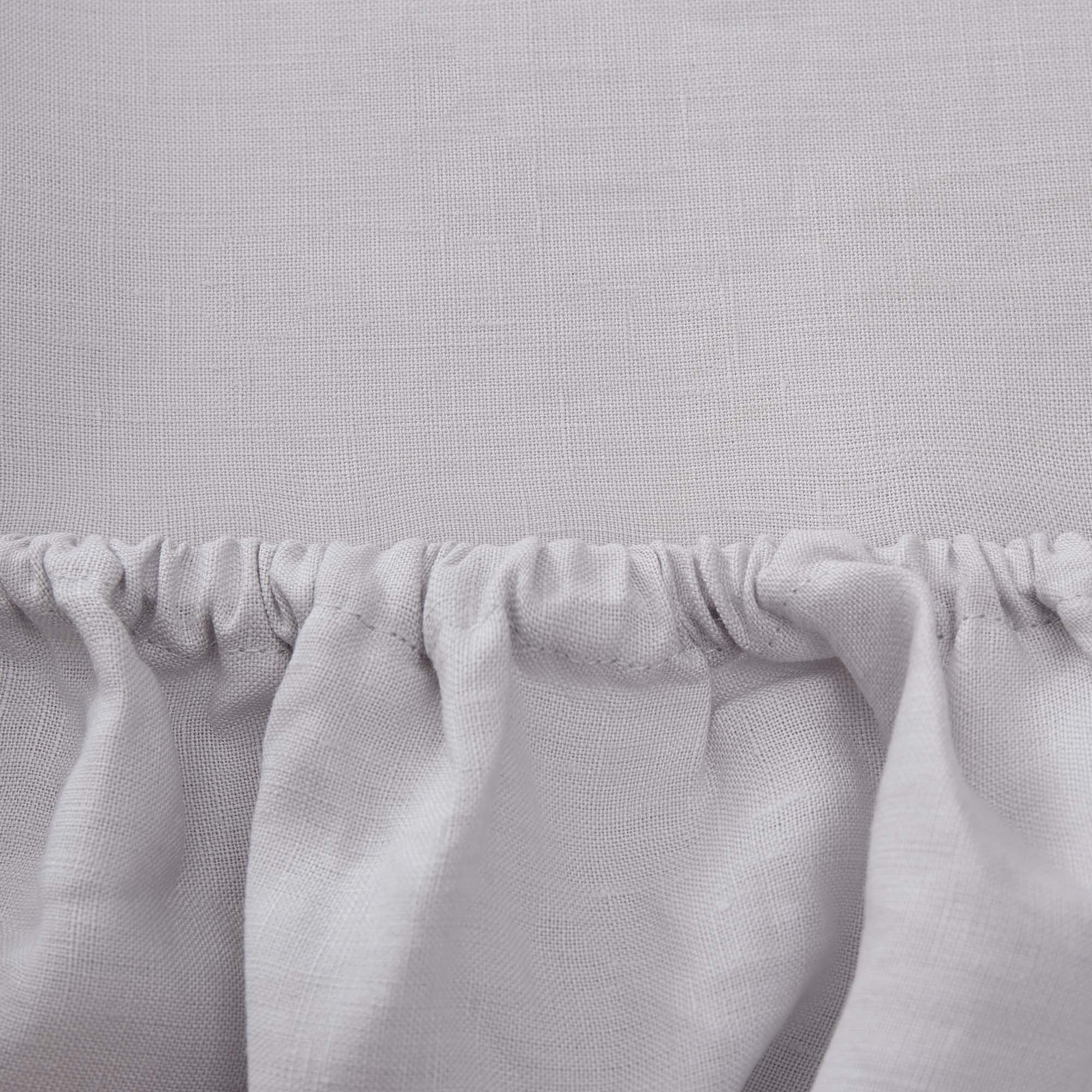 Signature Leinen-Spannbettlaken Toulon [Hellgrau]