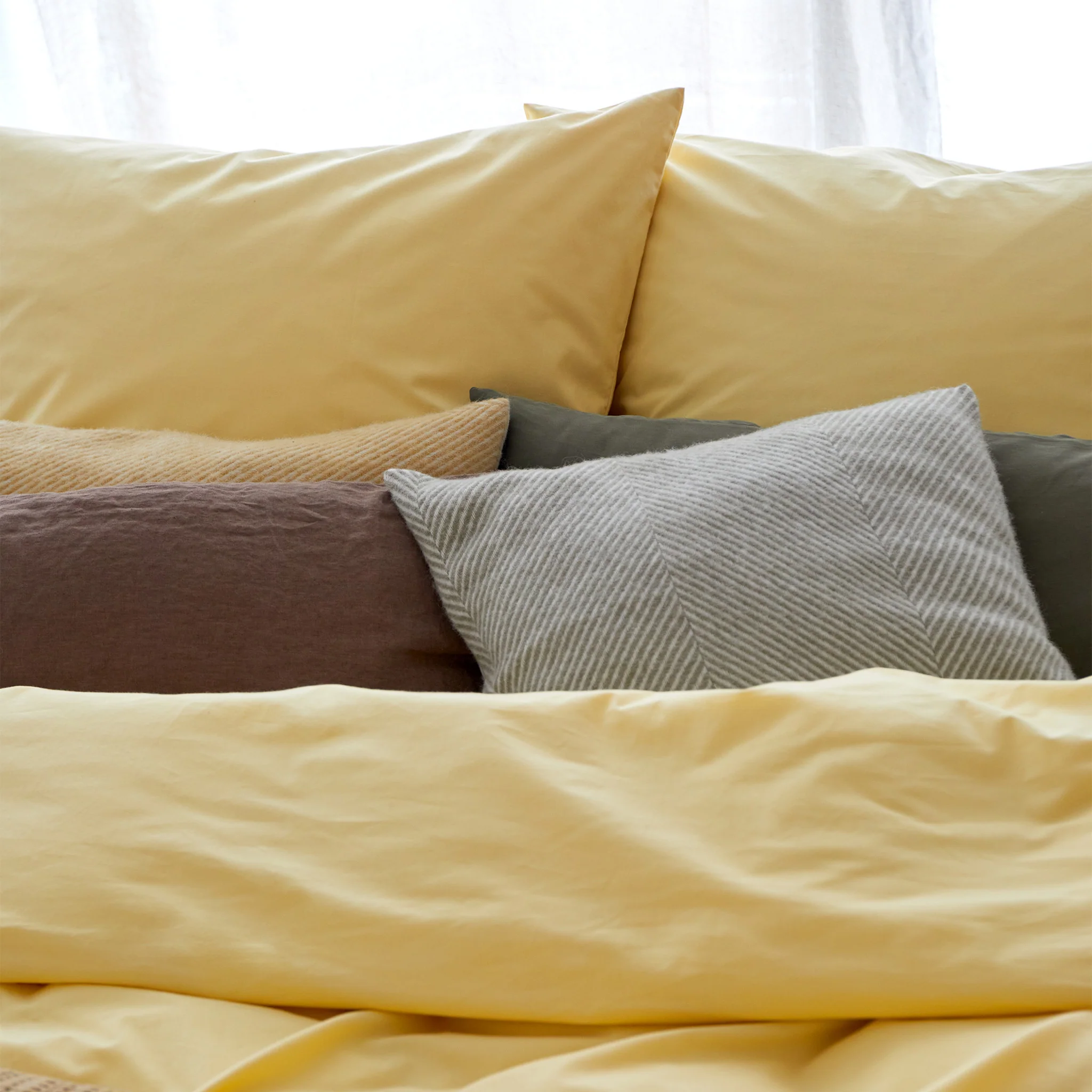 Baumwoll-Bettwsche-Set Mata [Sandgelb]