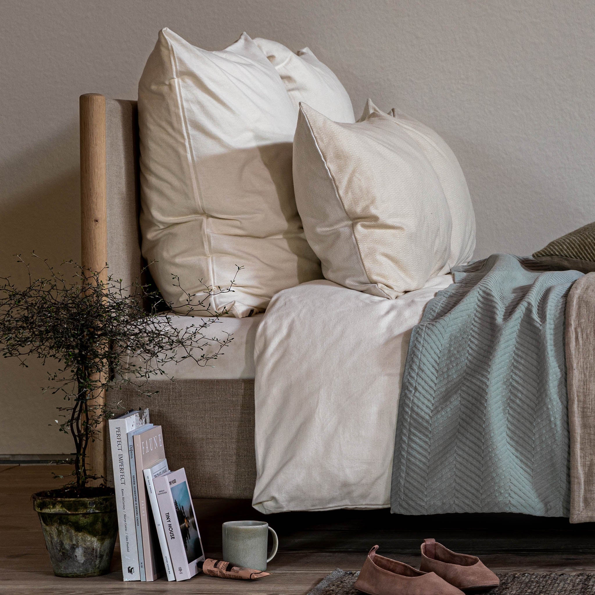 Flanell-Bettwsche Vilar [Naturwei]