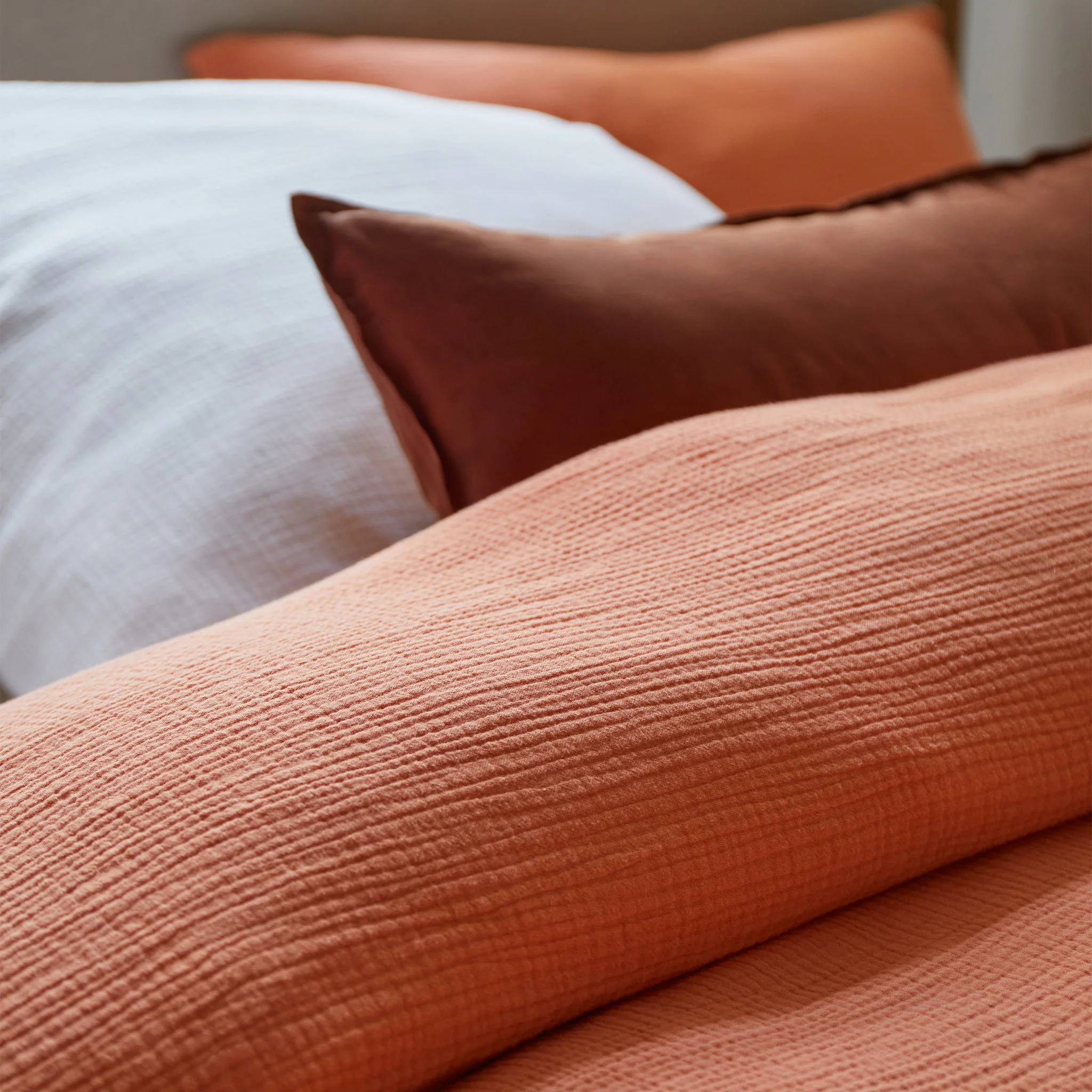 Musselin-Bettwsche-Set Trofa [Mandarine]