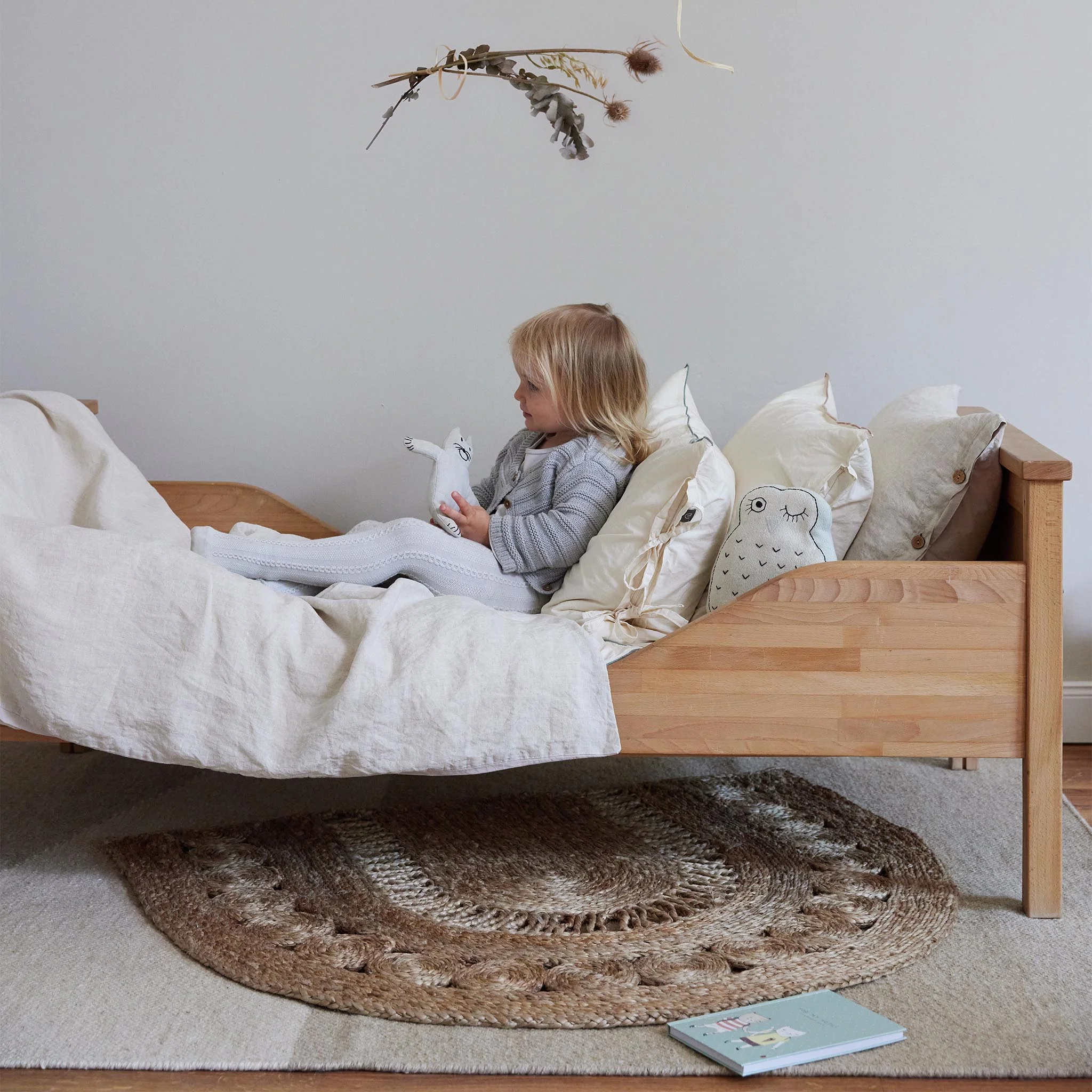 Perkal-Kinderbettwsche-Set Narini [Natur & Blasses Rosa]