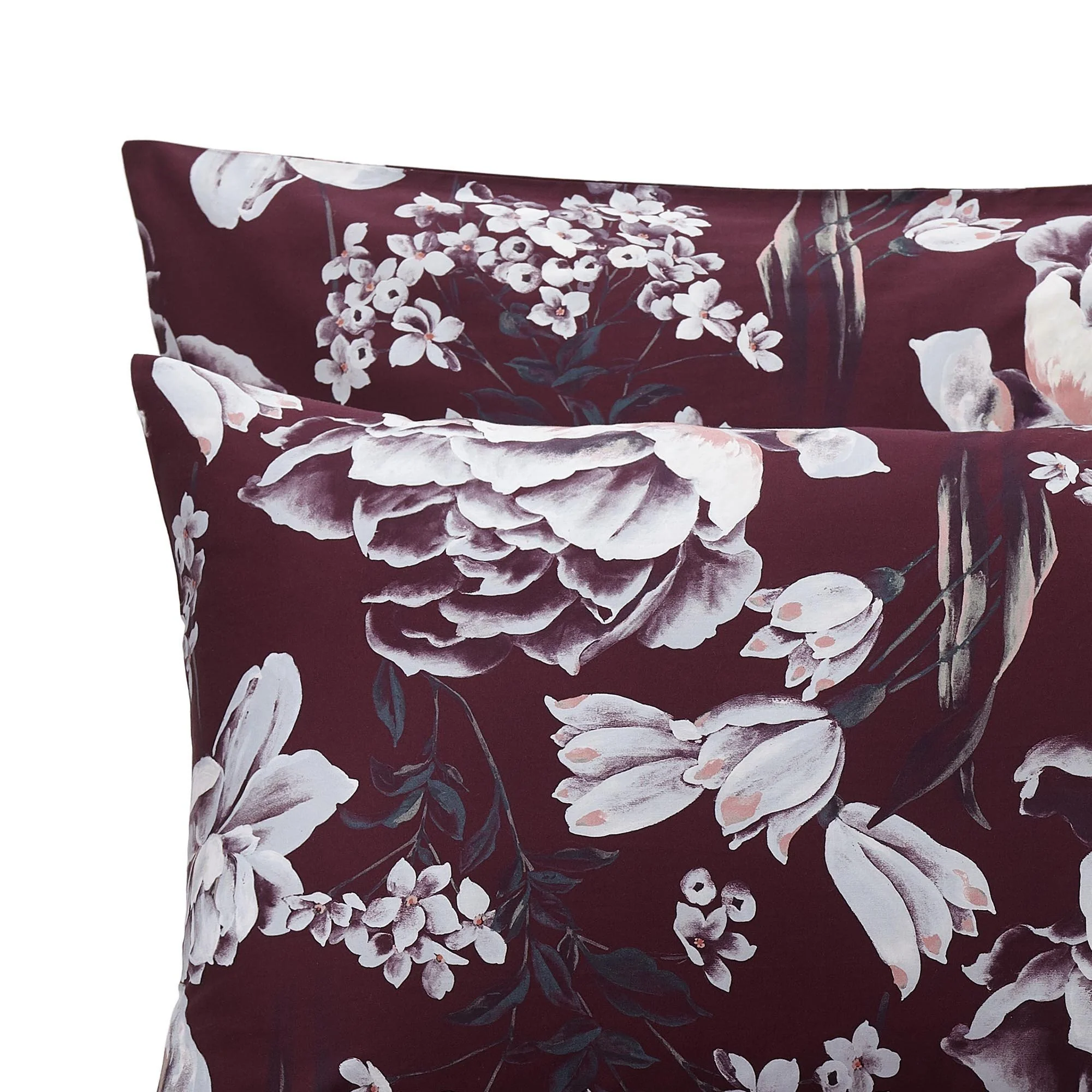 Satin-Bettwsche Almadena [Weinrot/Mehrfarbig]