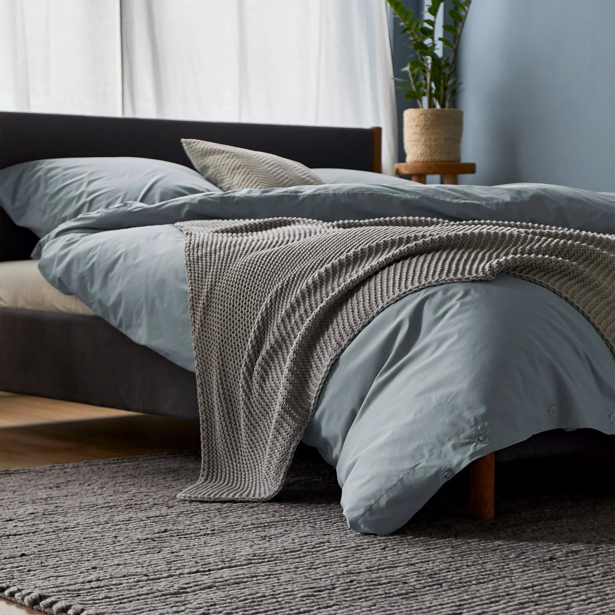 Perkal-Bettwsche-Set Perpignan [Grüngrau]