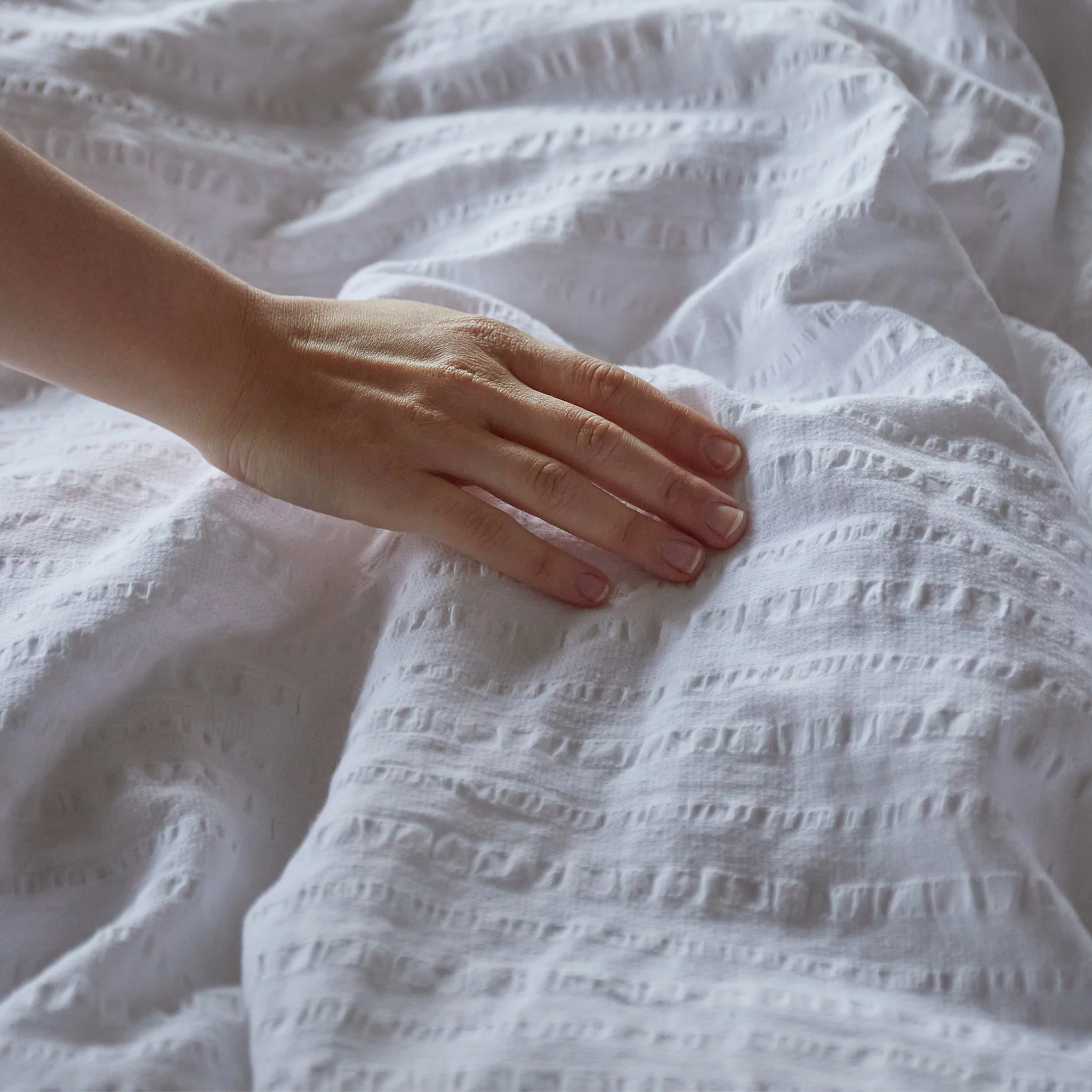 Seersucker-Bettwsche-Set Serras [Wei]