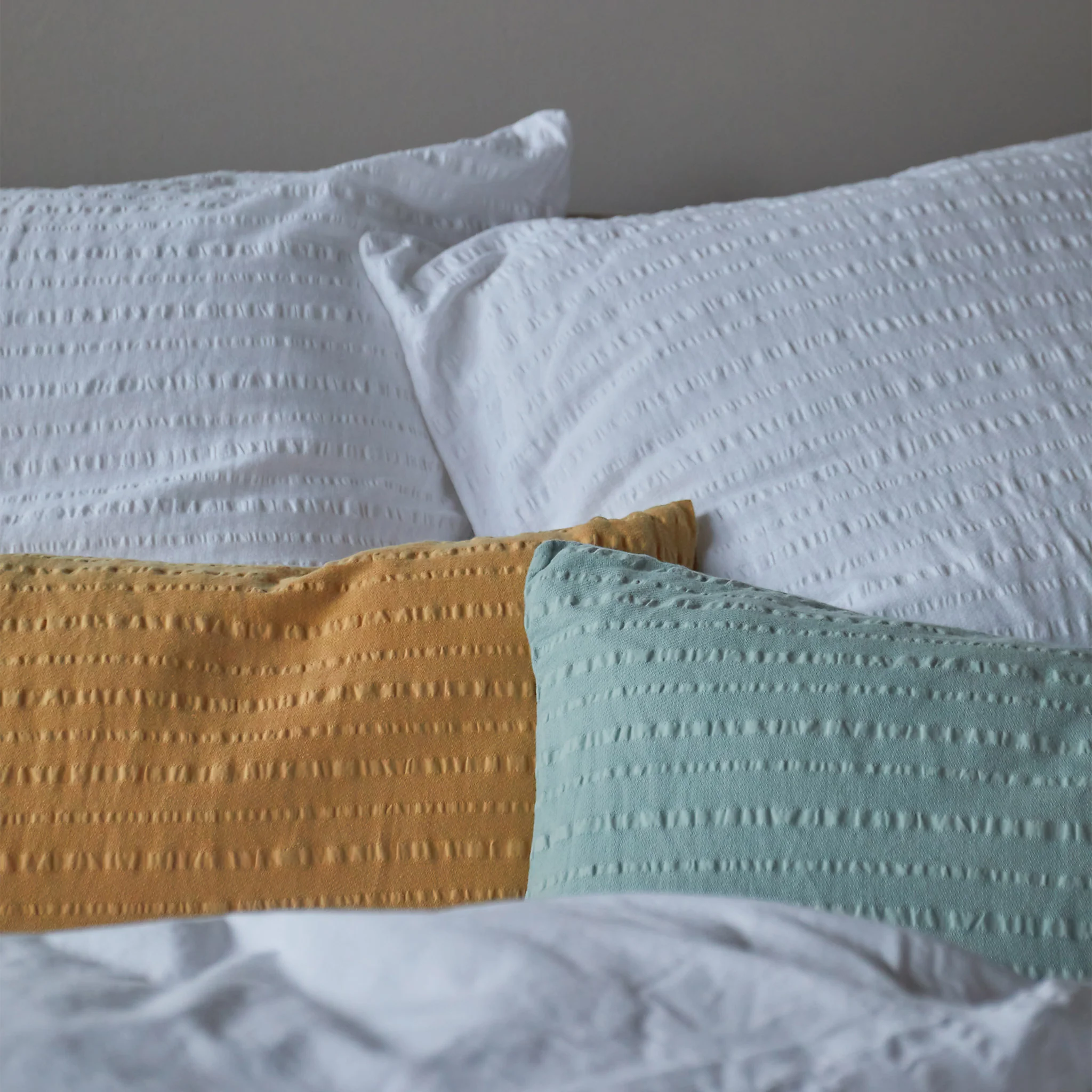 Seersucker-Bettwsche Serras [Helles Grüngrau]