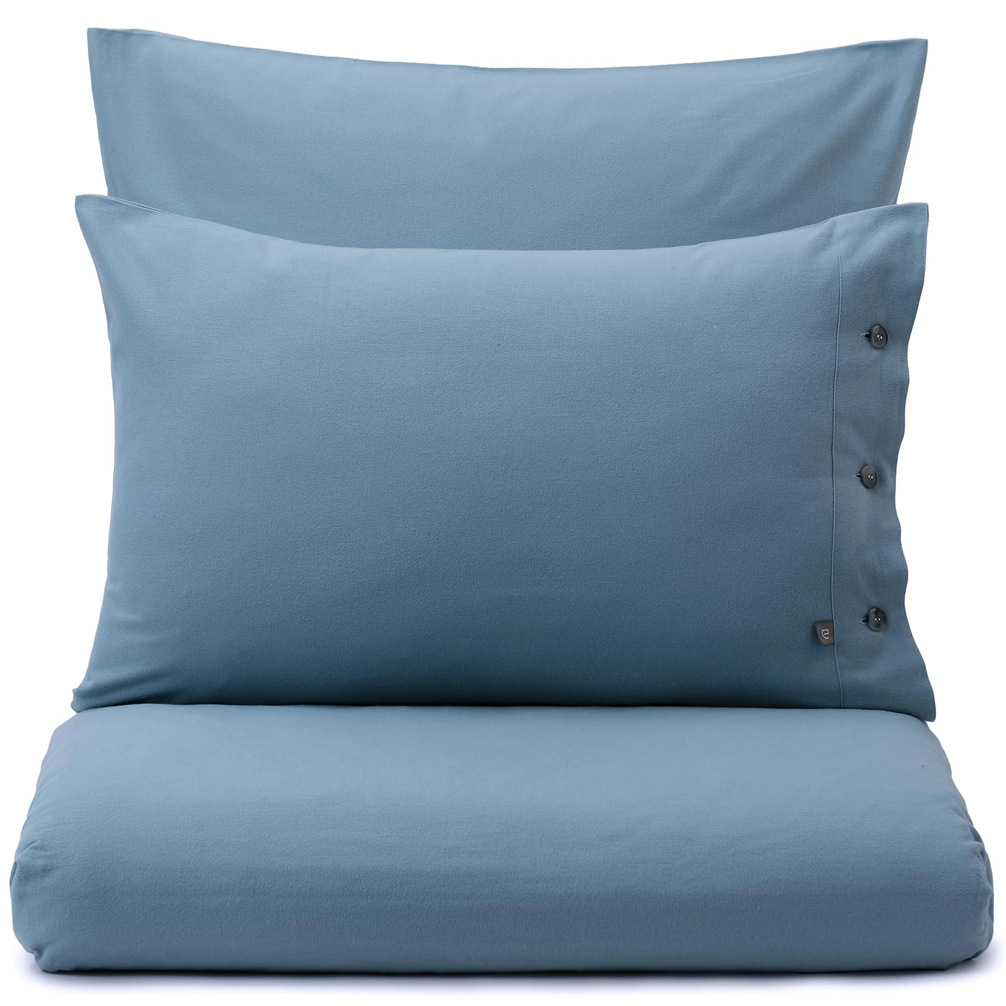 Flanell-Bettwsche Telhado [Dunkles Nebelblau]