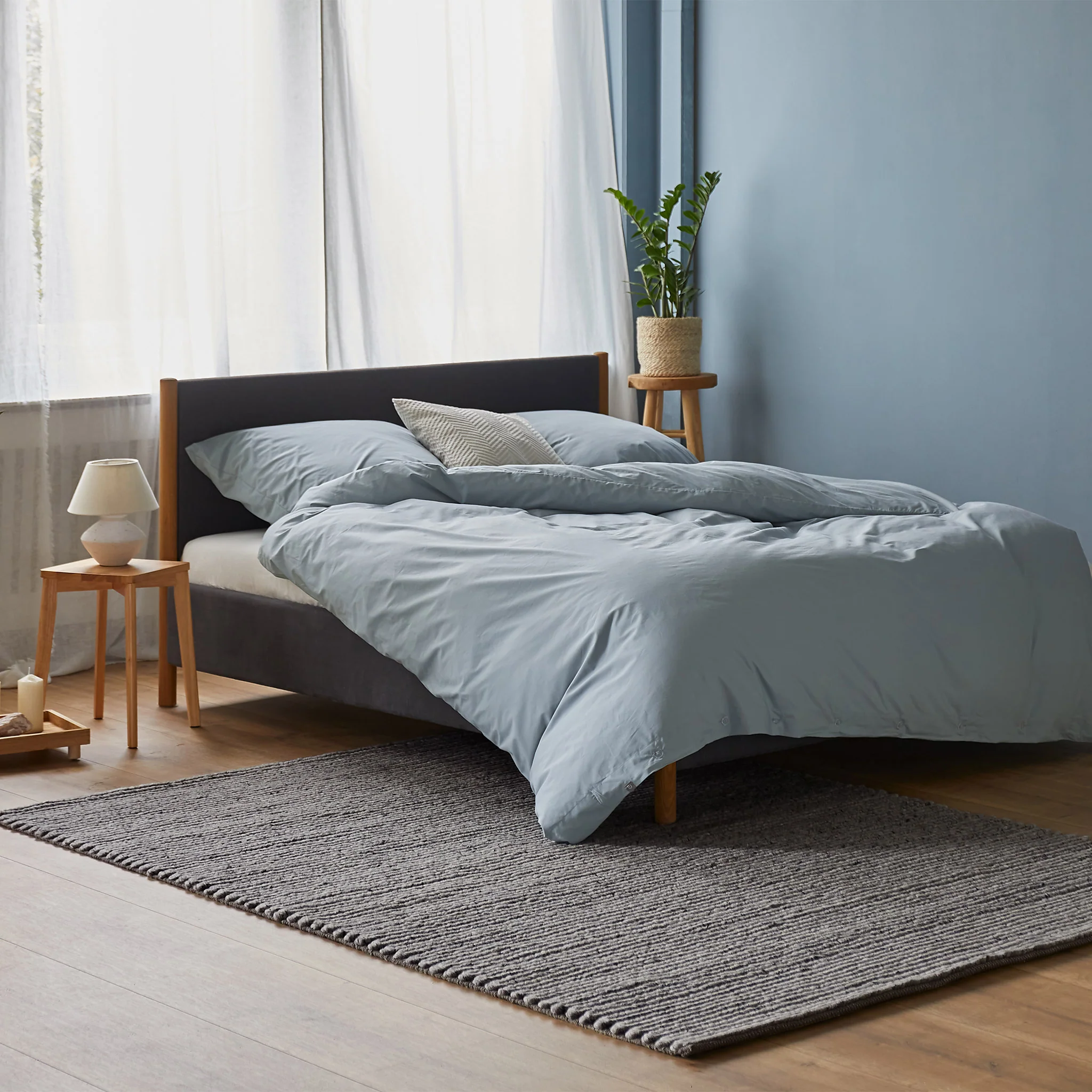 Perkal-Bettwsche-Set Perpignan [Grüngrau]