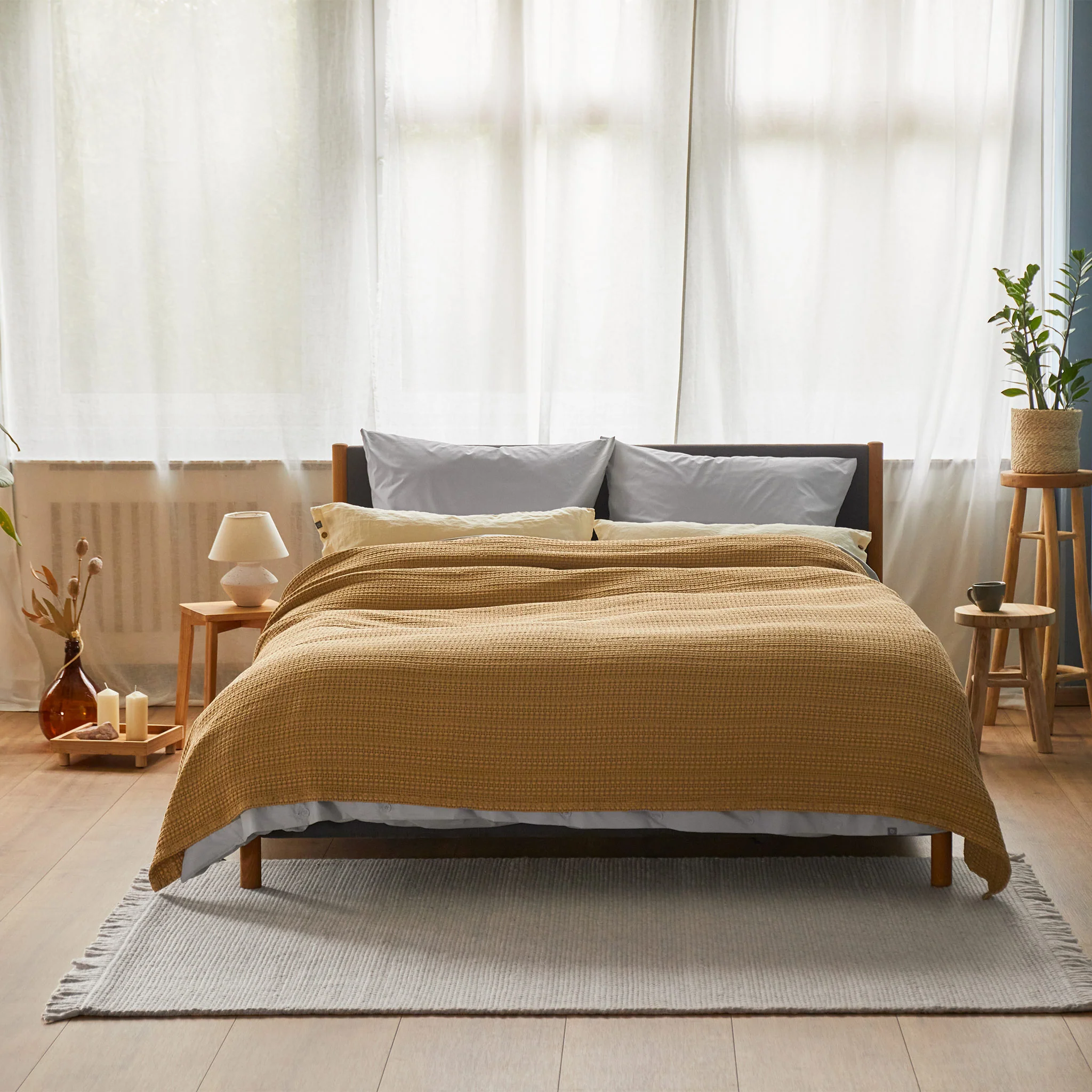 Baumwoll-Tagesdecke Anadia [Kork]