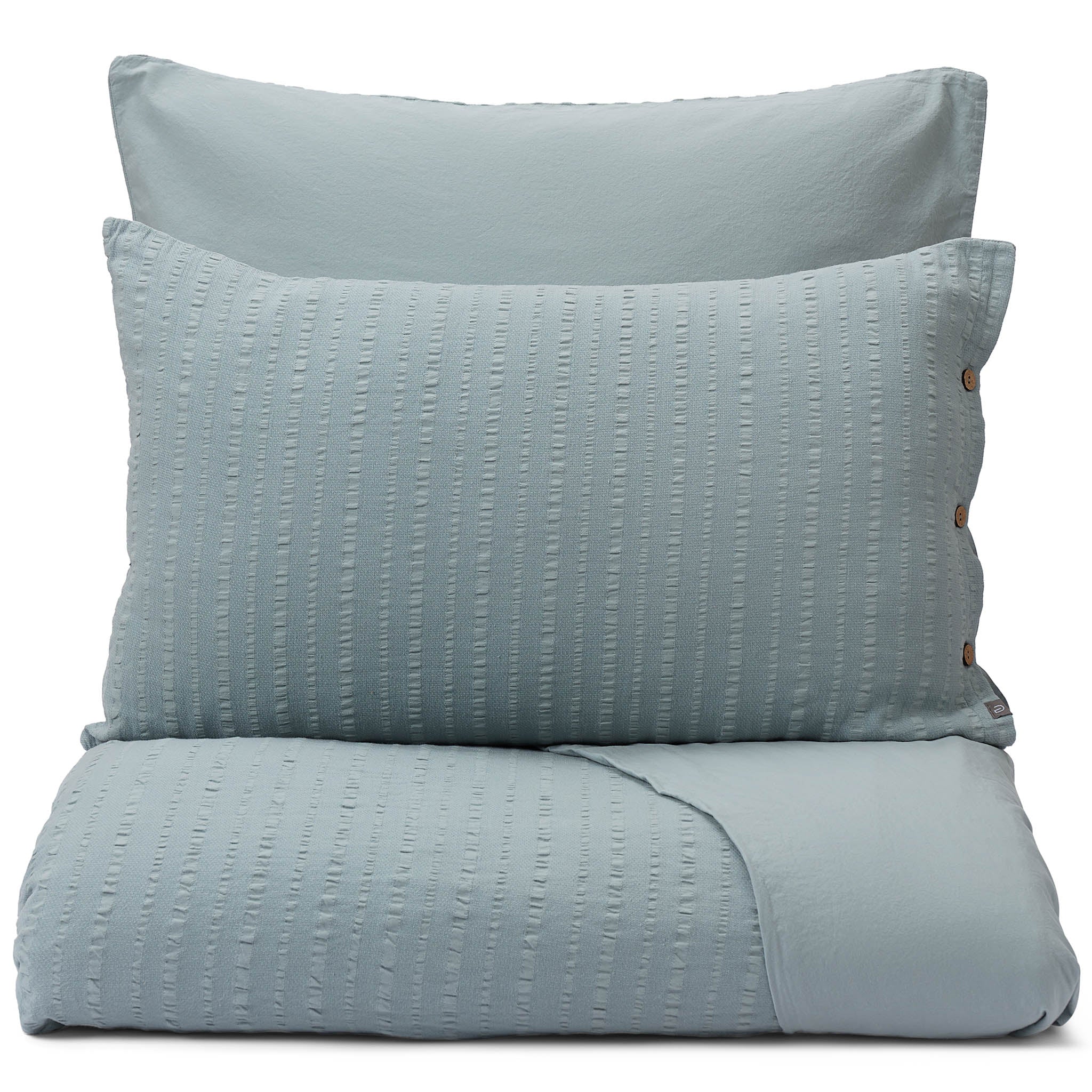 Seersucker-Bettwsche Serras [Helles Grüngrau]