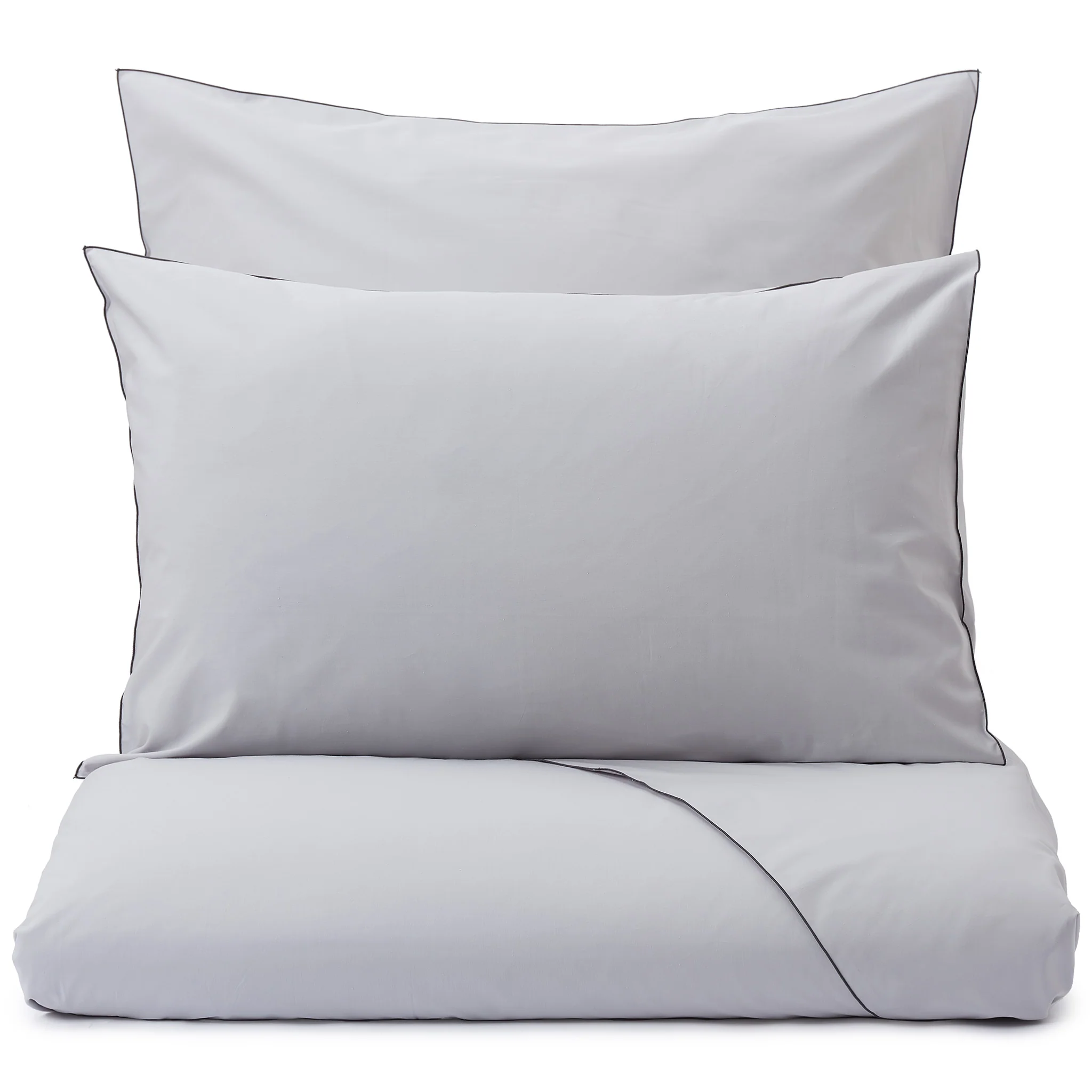 Perkal-Bettwsche-Set Areias [Hellgrau & Dunkelgrau]