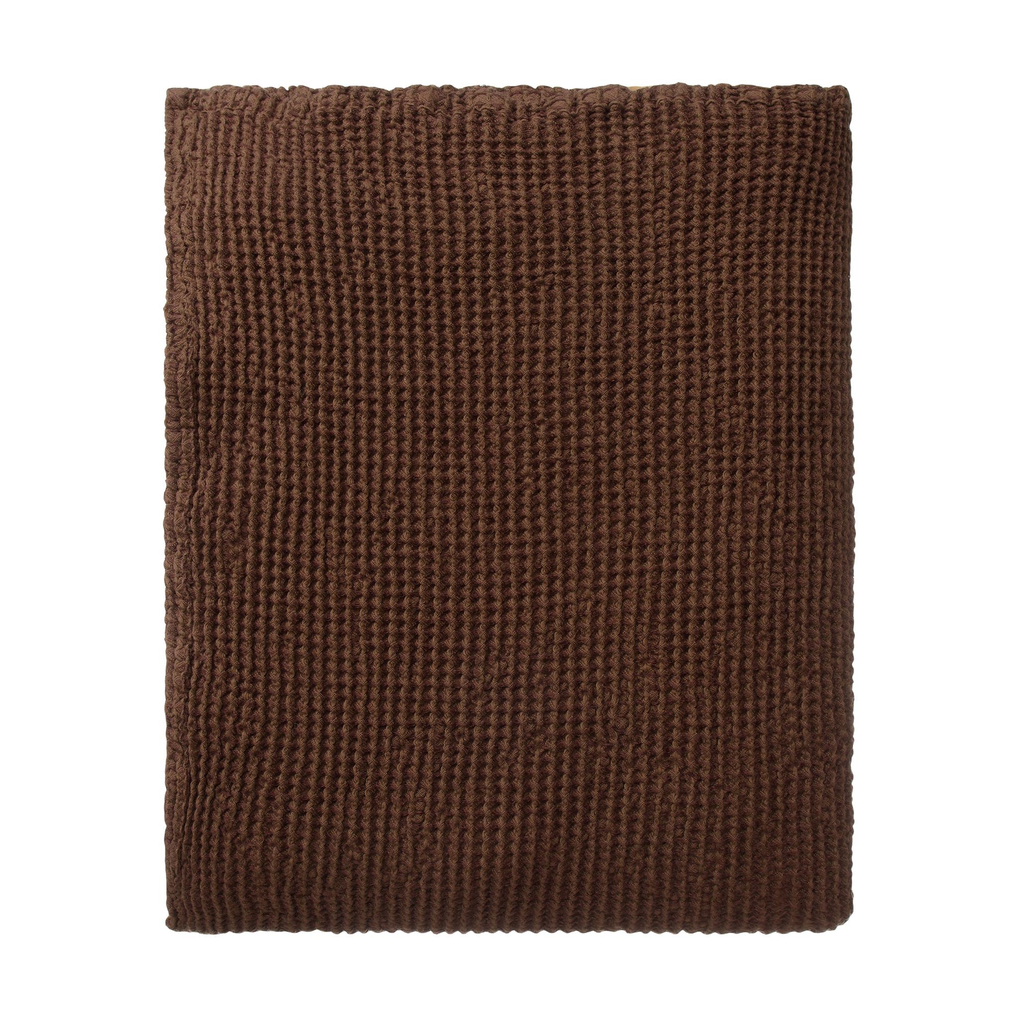 Leinen-Baumwoll-Tagesdecke Ovelha [Nussbaum]