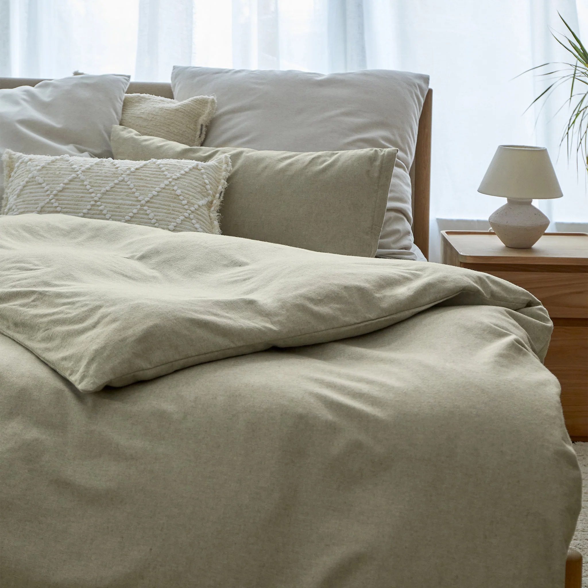 Flanellbettwsche-Set Melloa [Hellgrün]