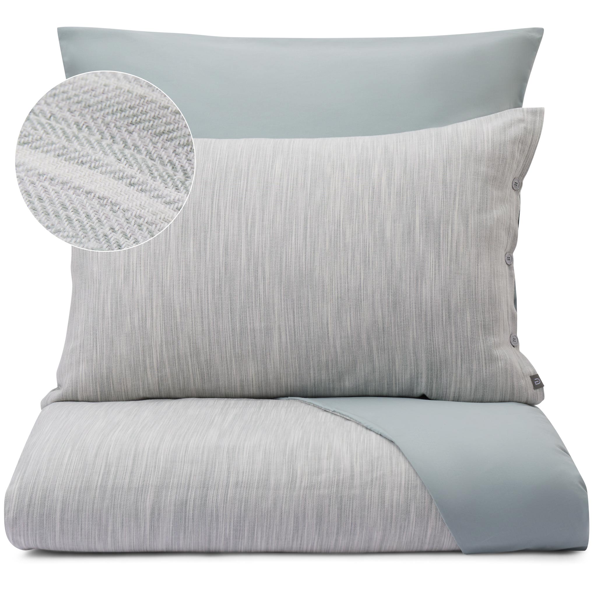 Baumwoll-TENCEL Lyocell-Bettwsche Elvas [Salbeigrün & Grüngrau]