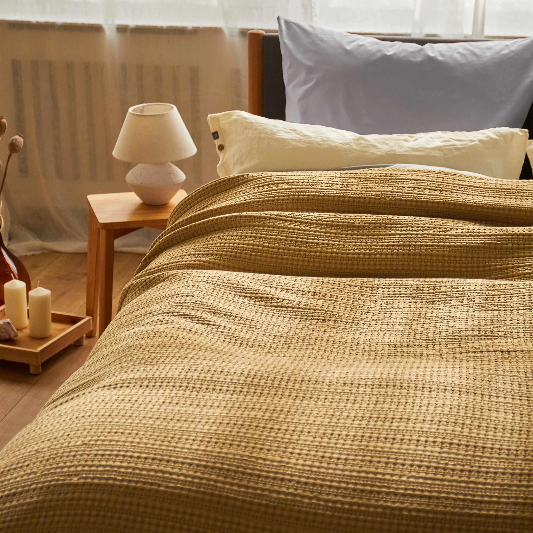 Baumwoll-Tagesdecke Anadia [Kork]