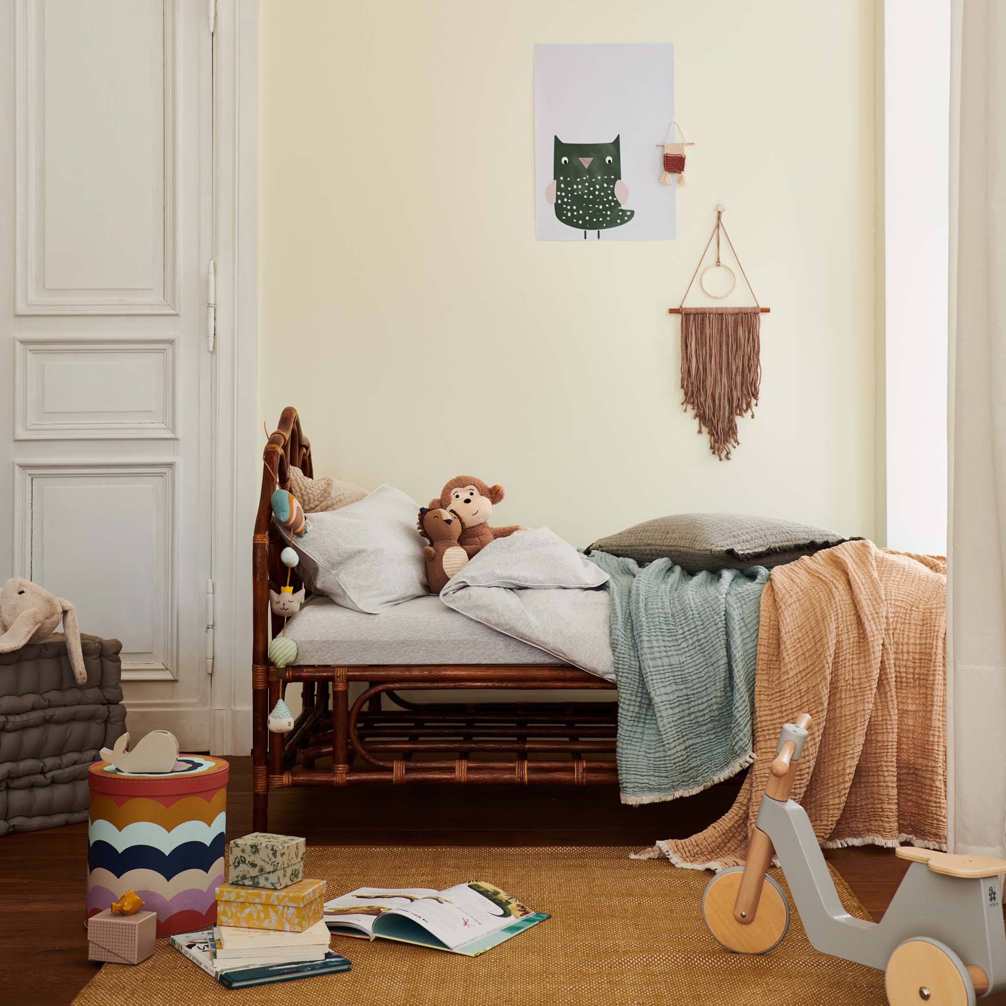 Musselin-Kinderdecke Coco  [Ocker/Natur]