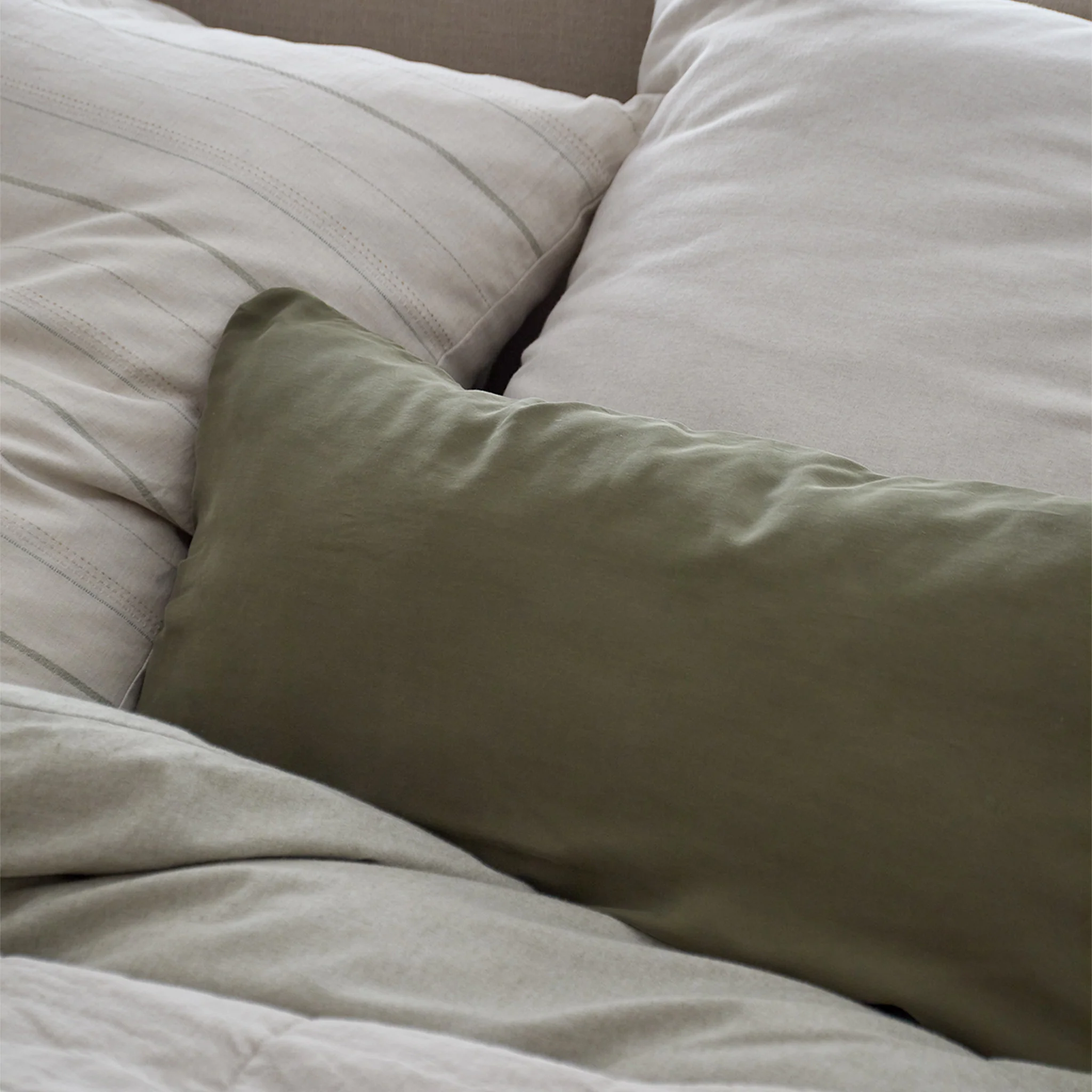 Satinbettwsche-Set Seretta [Dunkles Olivgrün]