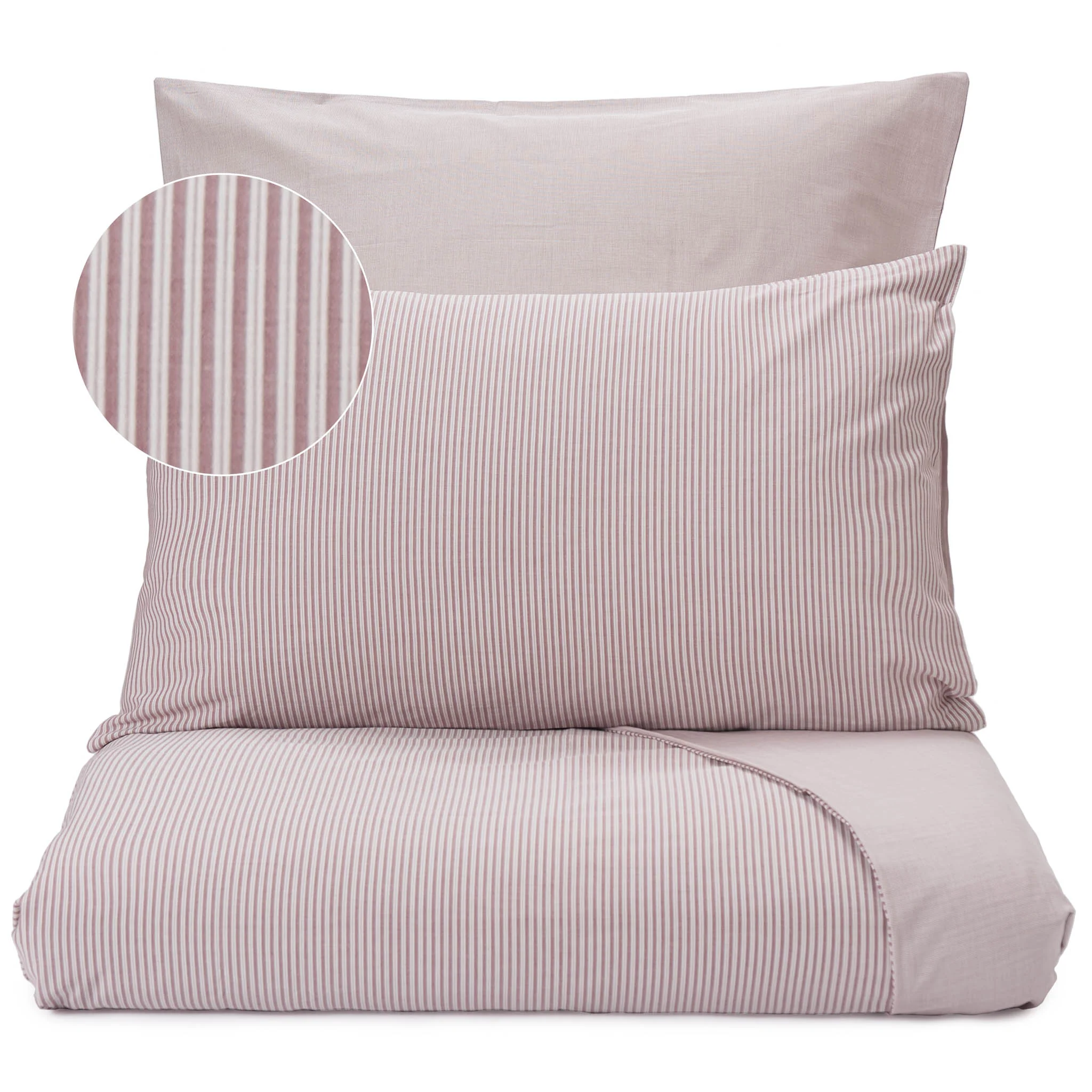 Wende-Perkal-Bettwsche Izeda [Dunkelrot/Wei]