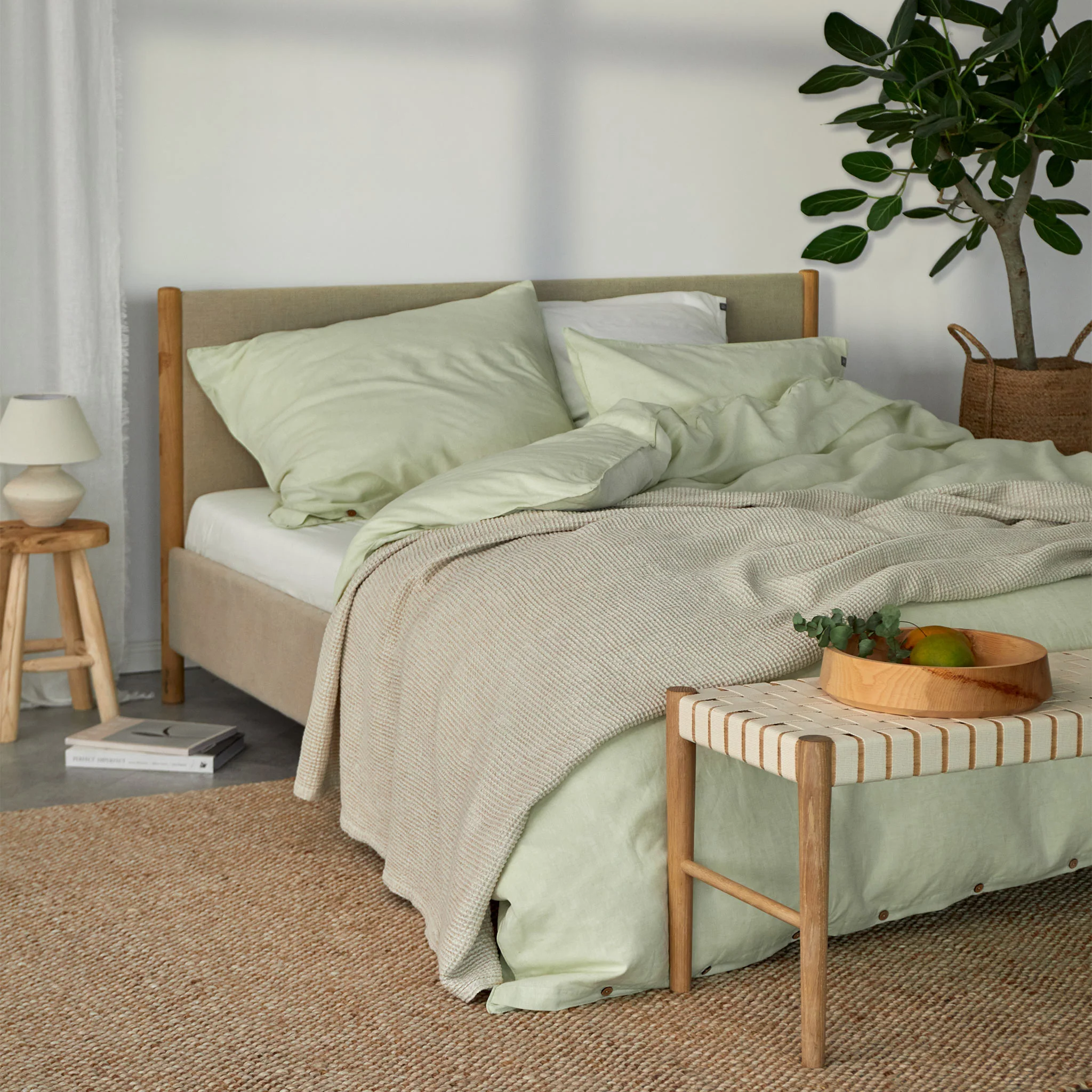 Leinen-Baumwoll-Bettwsche Tolosa [Zarte Limette]