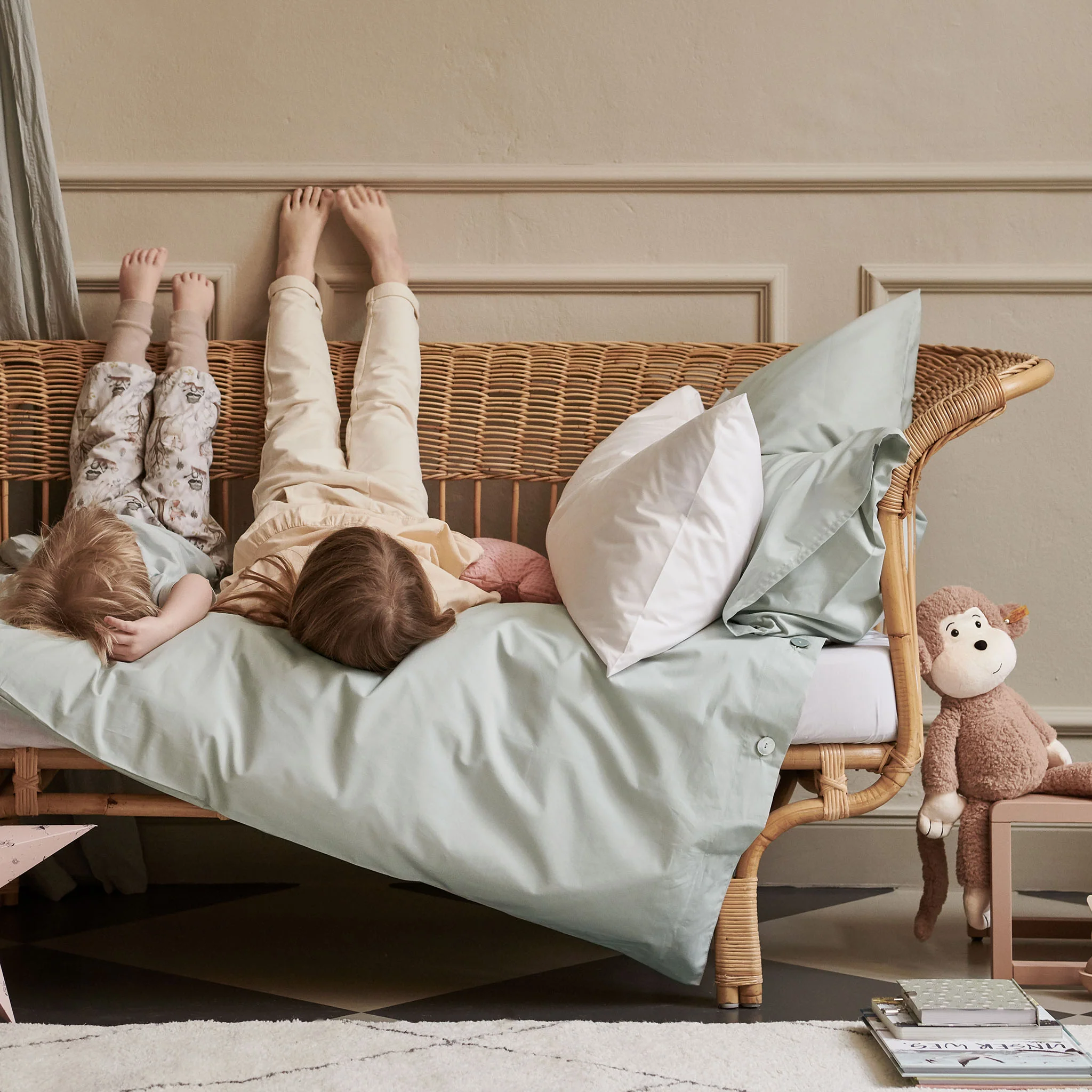 Kinderspannbettlaken Manteigas Mini [Silbergrau]