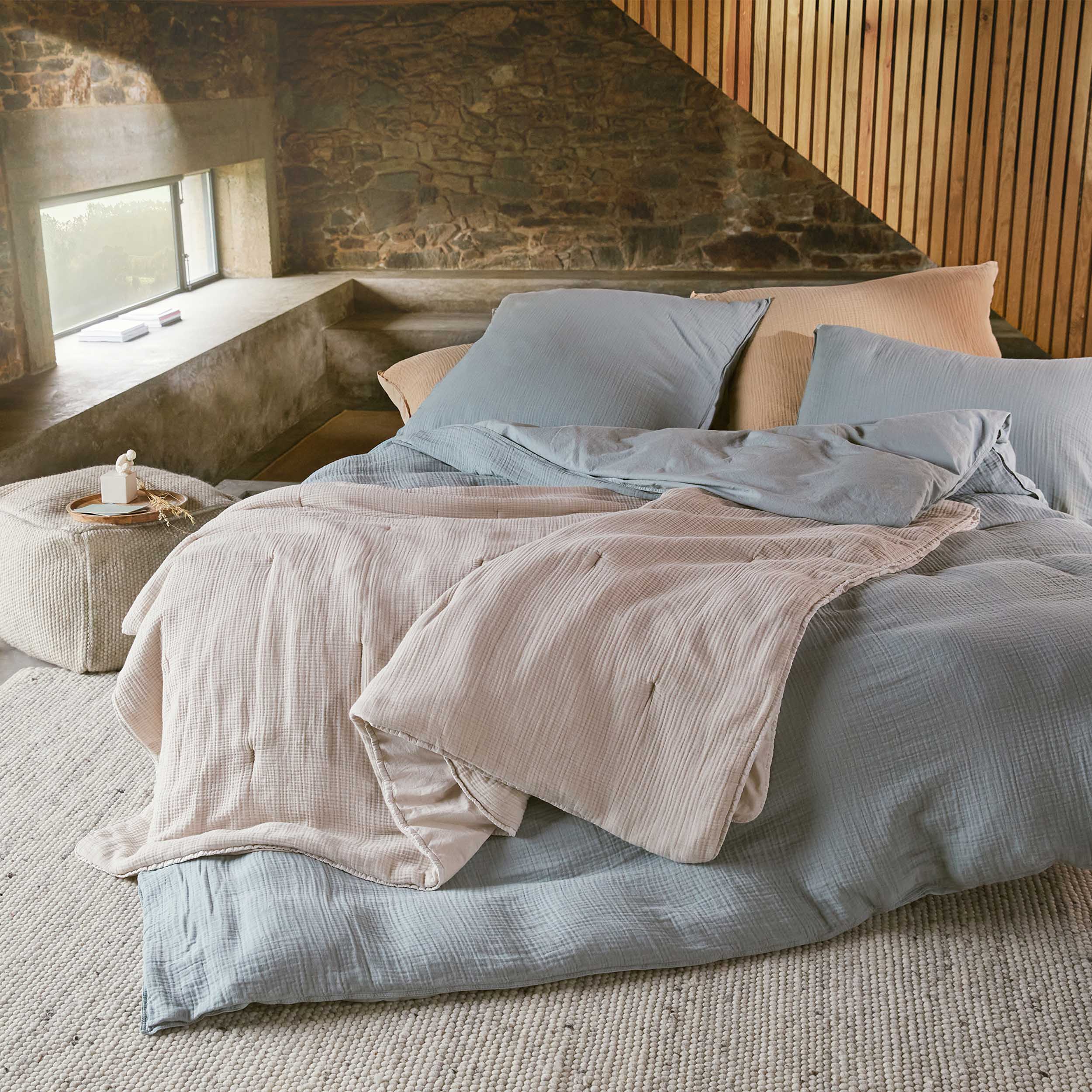 Musselin-Bettwsche Manisa [Helles Grüngrau]