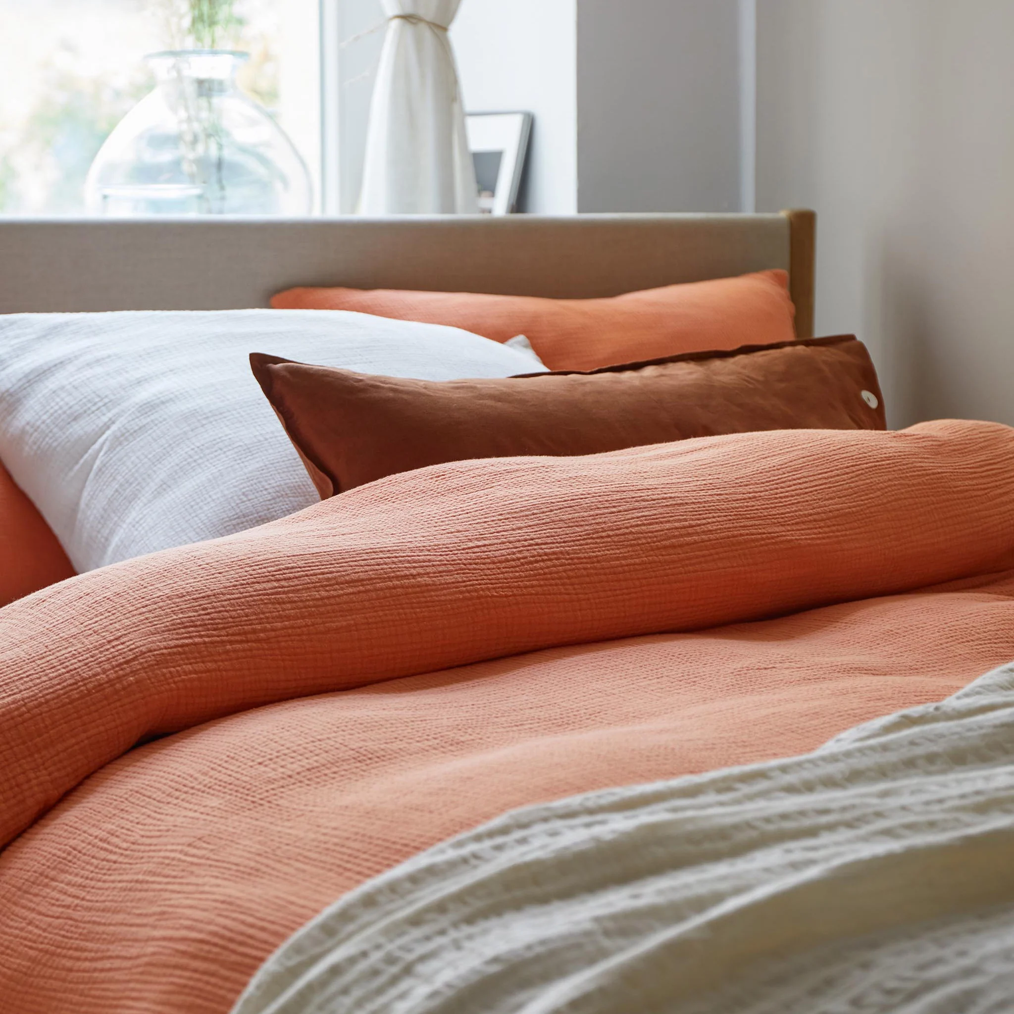 Musselin-Bettwsche-Set Trofa [Mandarine]
