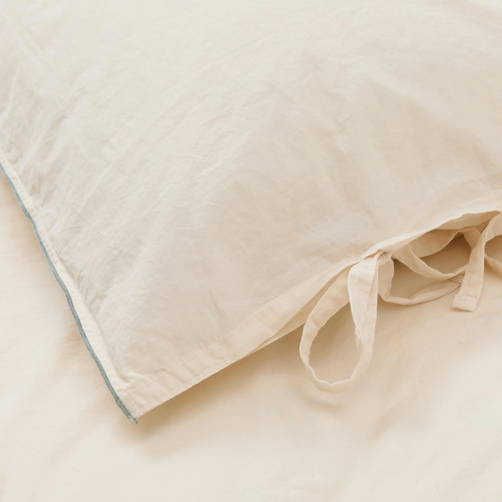 Perkal-Kinderbettwsche-Set Narini [Natur & Graugrün]