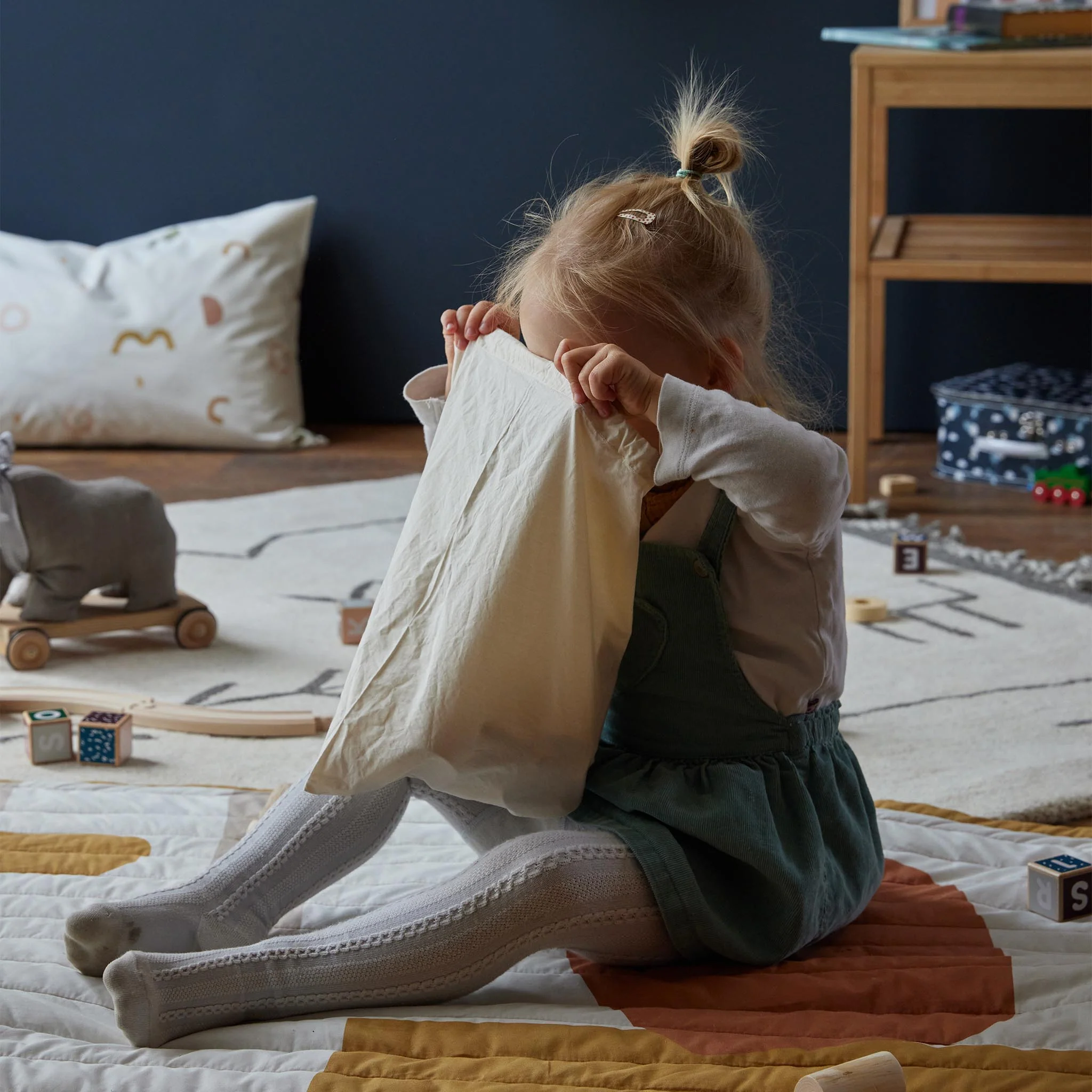 Perkal-Kinderbettwsche-Set Narini [Natur & Blasses Rosa]