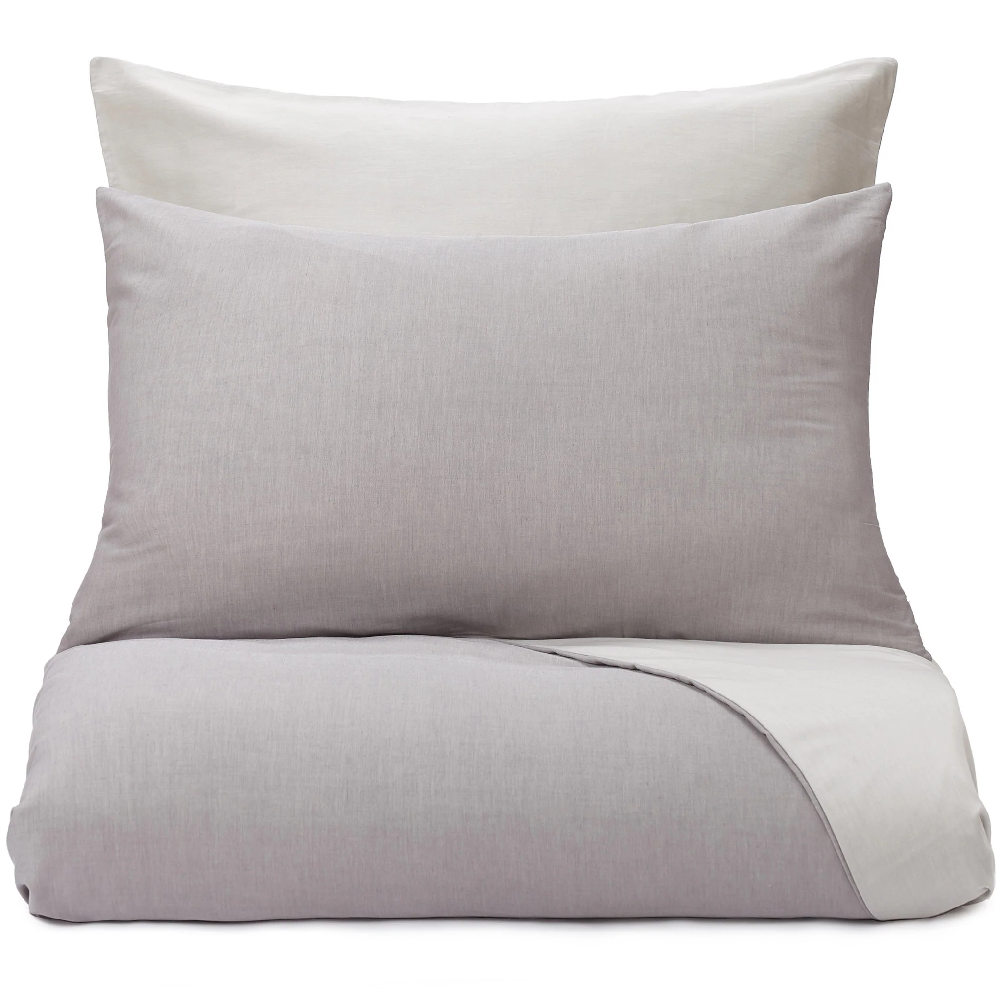 Satin-Bettwsche Soure [Dunkelgrau/Naturwei]