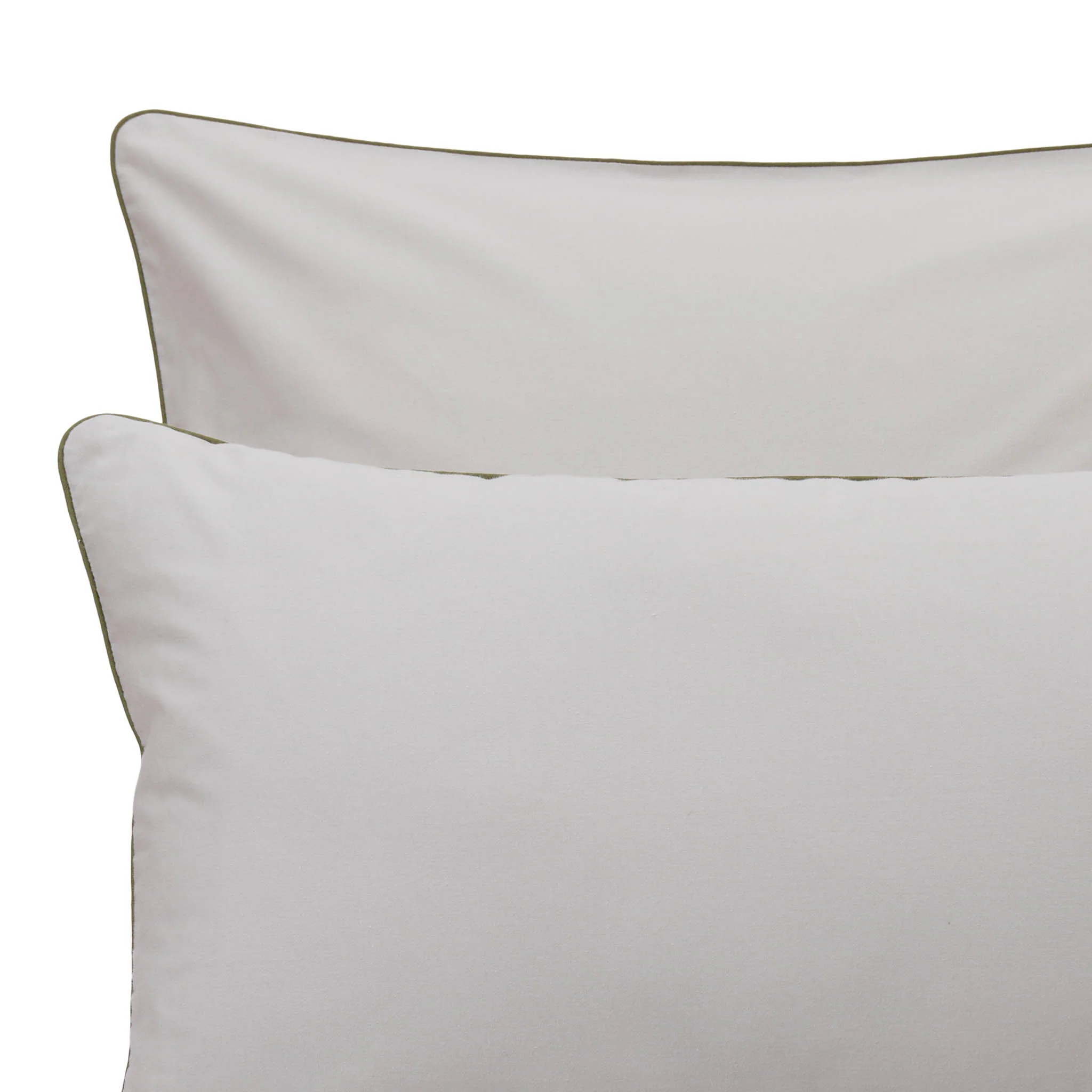 Feine Flanell-Bettwsche Cambra [Hellgrau & Olivgrün]