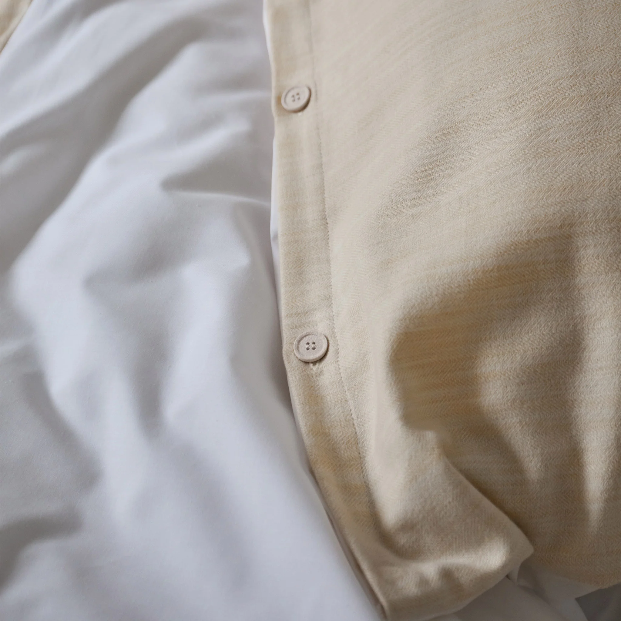 Baumwoll-TENCEL Lyocell-Bettwsche Elvas [Beige & Naturwei]