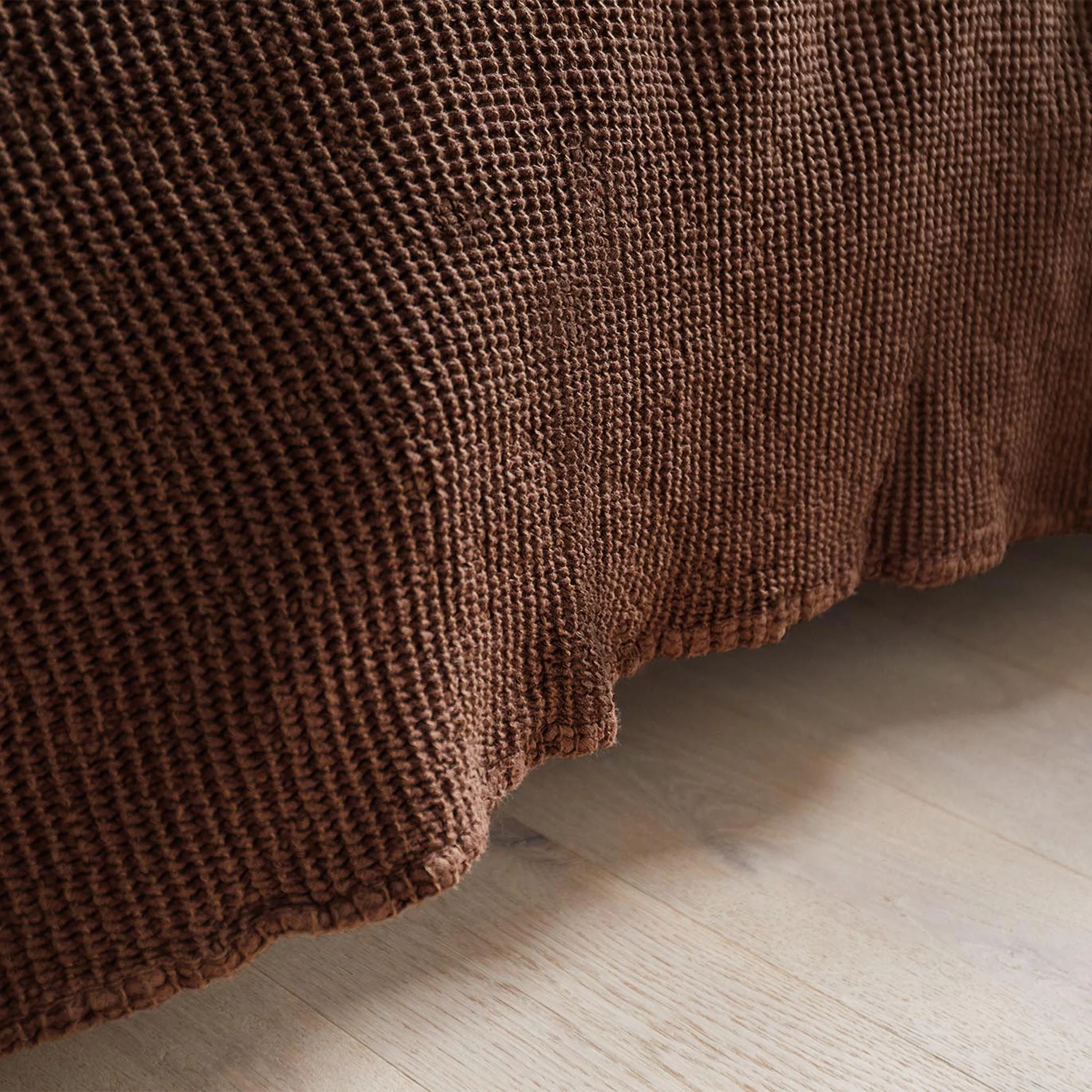 Leinen-Baumwoll-Tagesdecke Ovelha [Nussbaum]