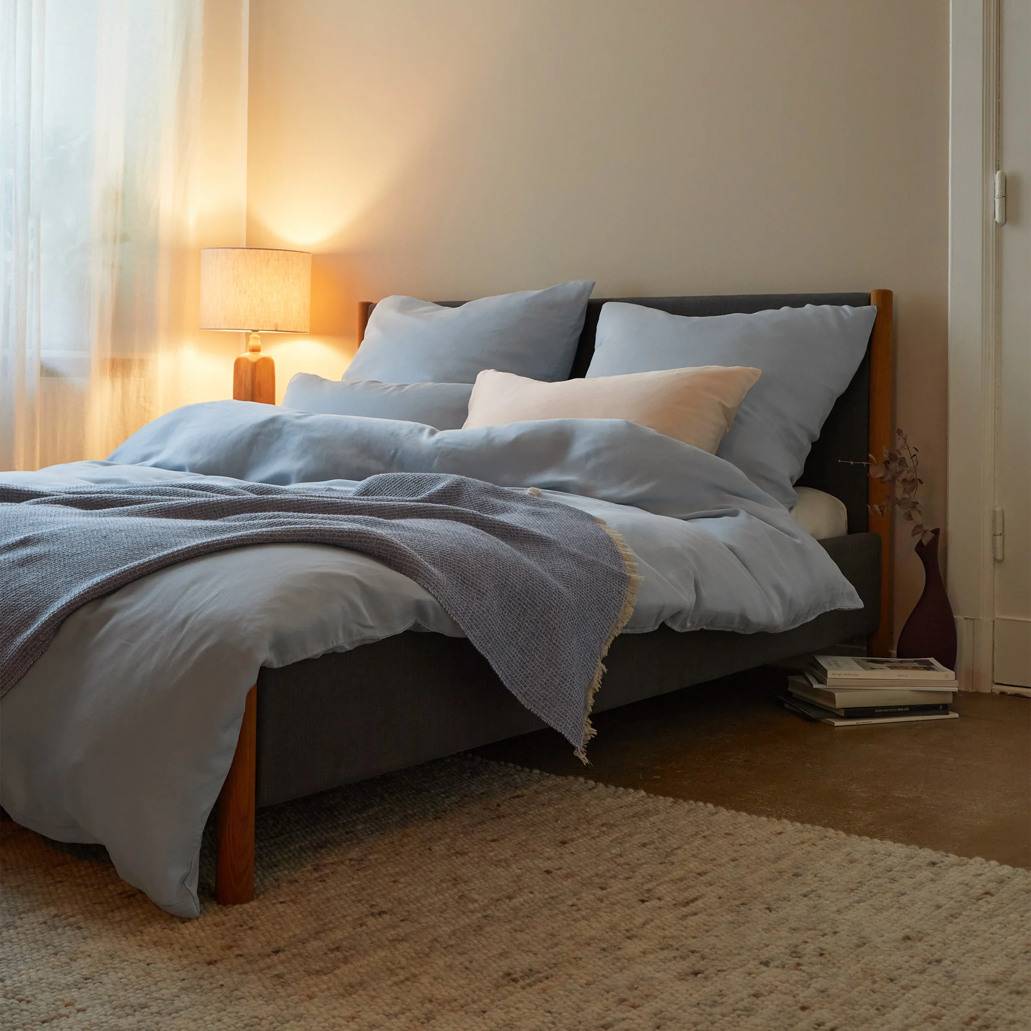 Satinbettwsche-Set Seretta [Hellblau]