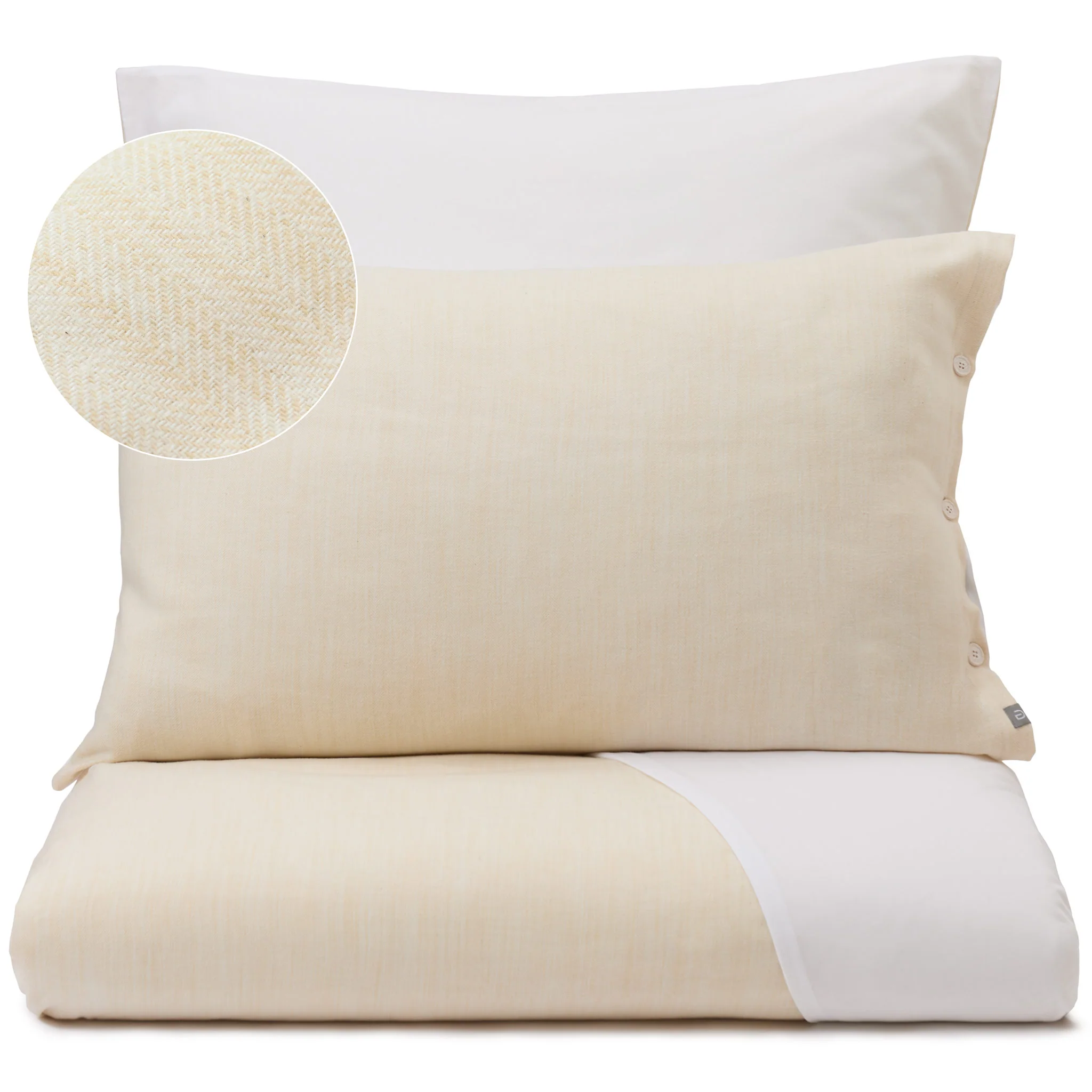 Baumwoll-TENCEL Lyocell-Bettwsche Elvas [Beige & Naturwei]