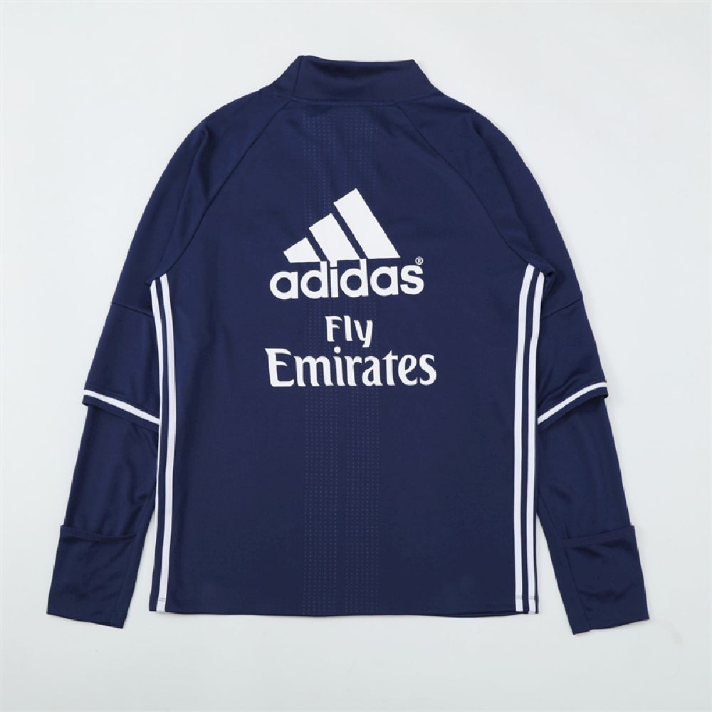 Mens Real Madrid 2016/17 1/4 Zip Sweatshirt Retro Style - Jersey District