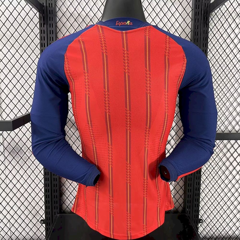 Mens Spain 2026 World Cup Home Long Sleeve Jersey Player Version - Jersey District