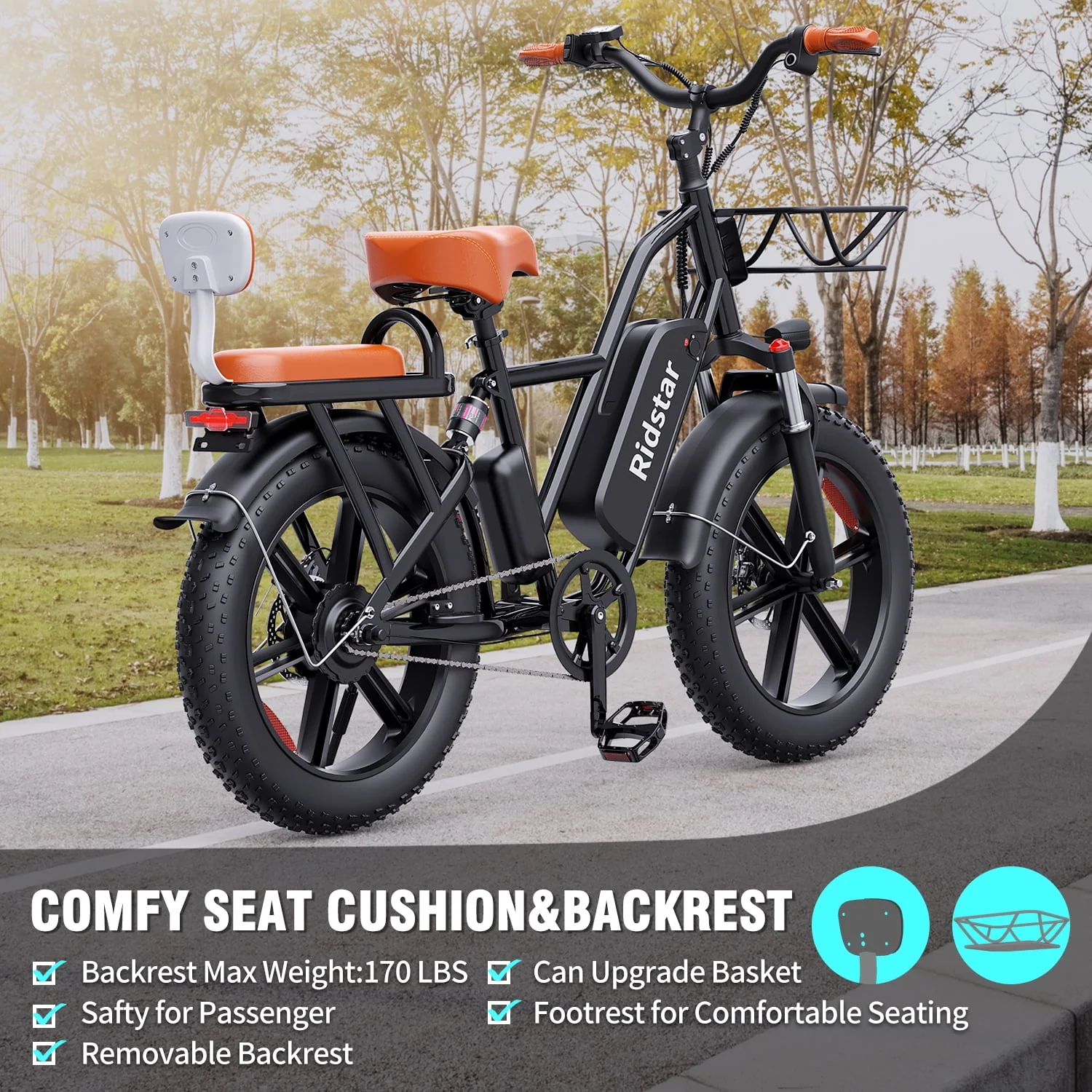 Electric Bike for Adults,750W 30-70Miles 48V 15AH Removable Battery Ebike 20