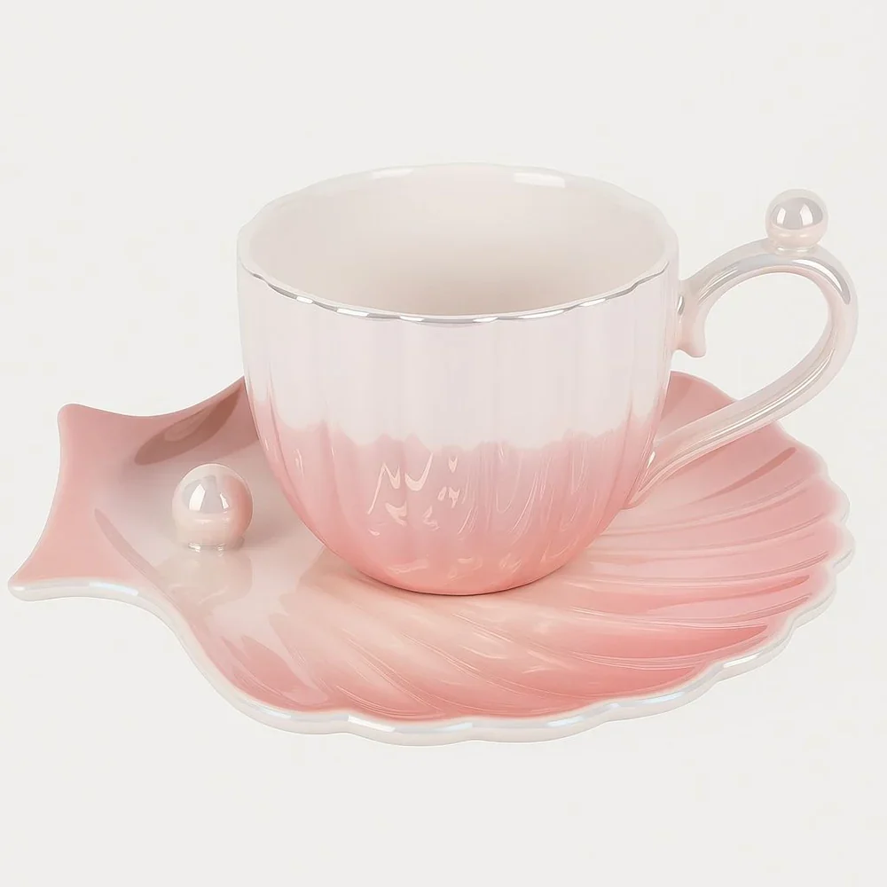 Marina Pearl Cup and Saucer Set – Ceramic Coffee & Tea Set