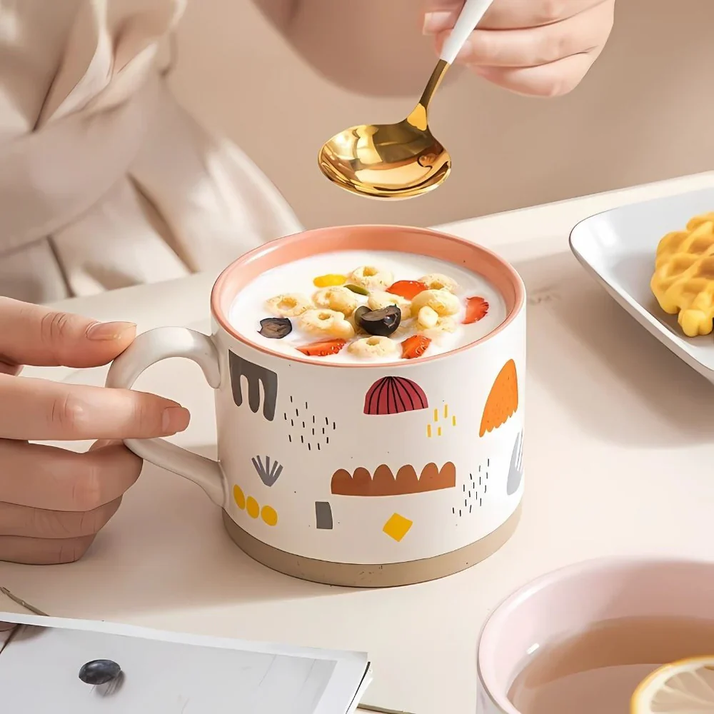 Bloomora Stoneware Mug – Floral Glazed Coffee & Tea Cup (400ml)