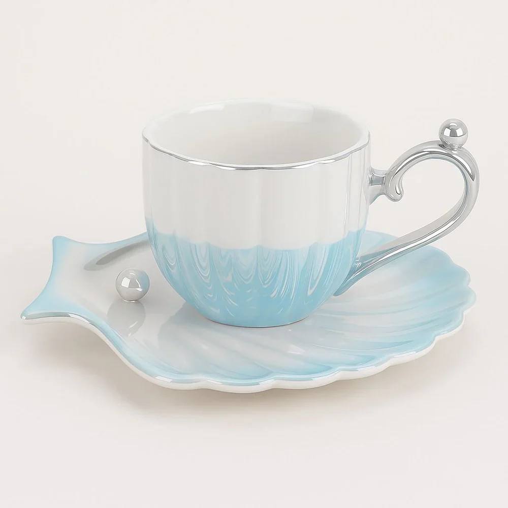 Marina Pearl Cup and Saucer Set – Ceramic Coffee & Tea Set
