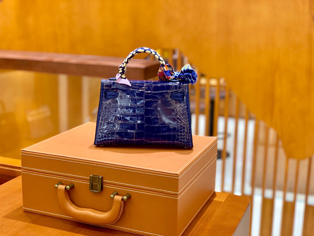 Kelly2 Mini 19 American crocodile skin